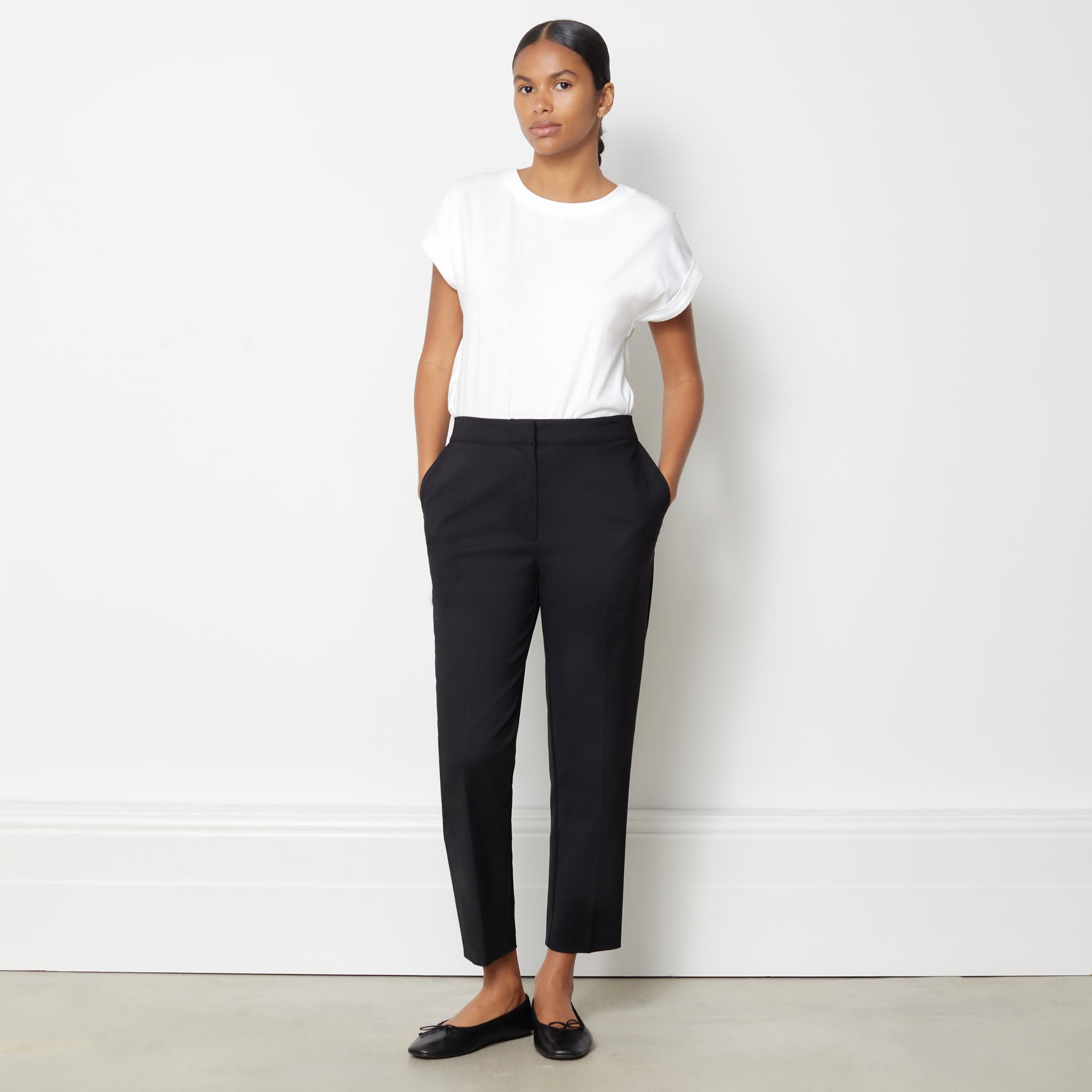 Wool Mix Tailored Trousers