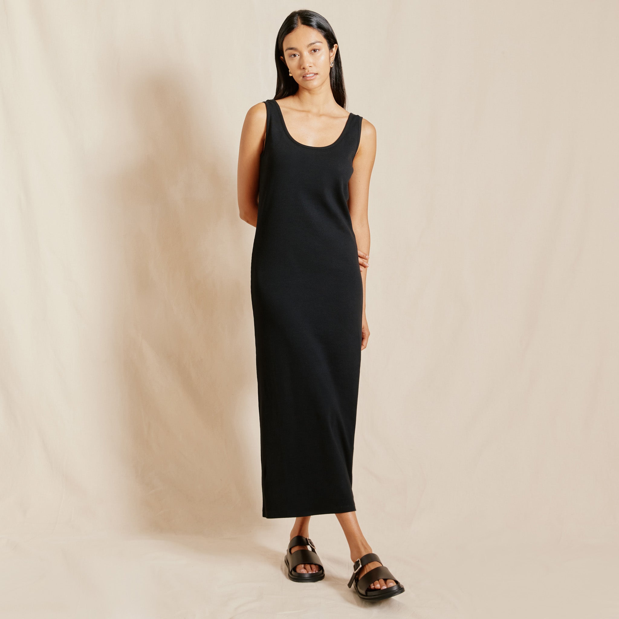 Black jersey shop vest dress