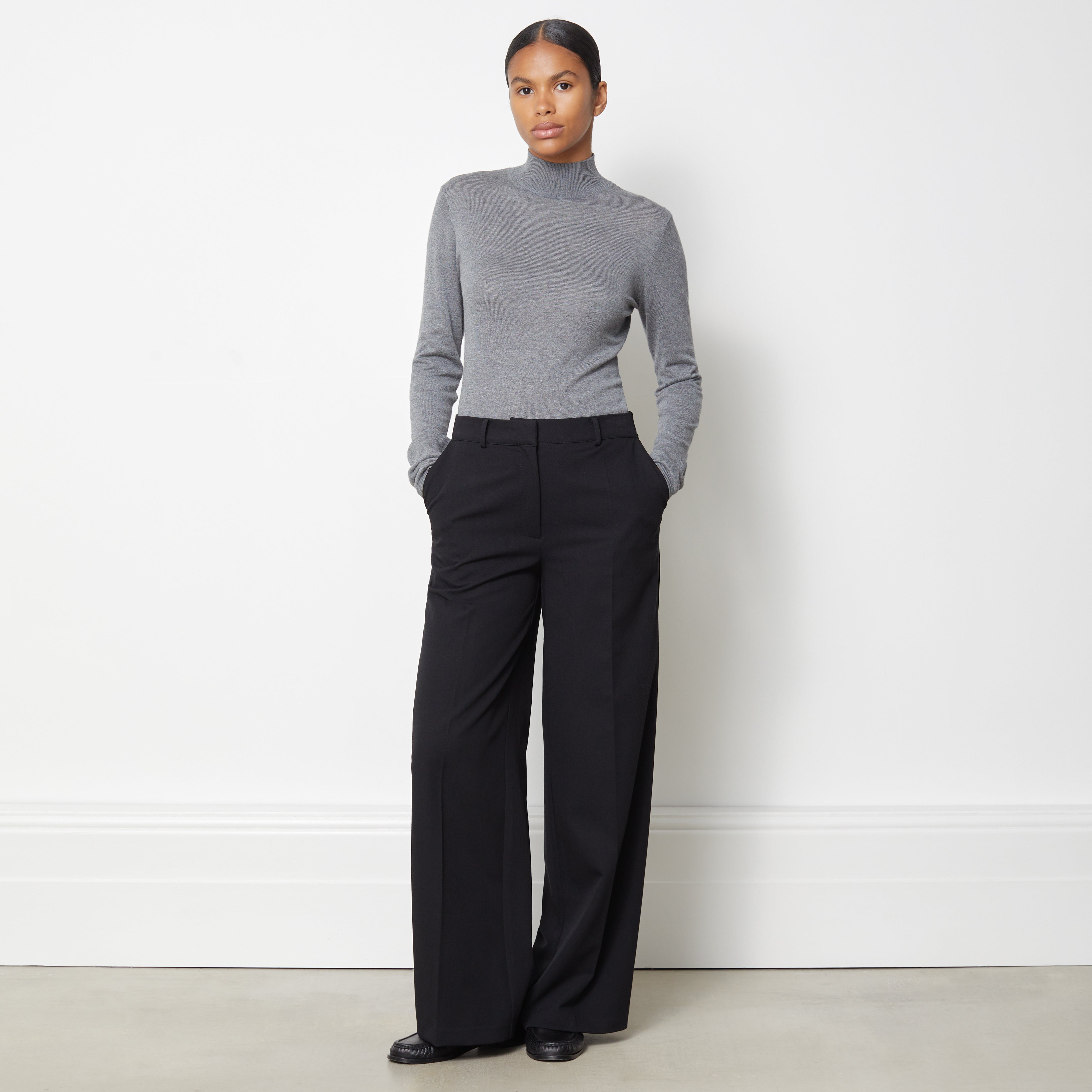 Navy Uniform wool-blend wide-leg trousers | Raey | MATCHES UK