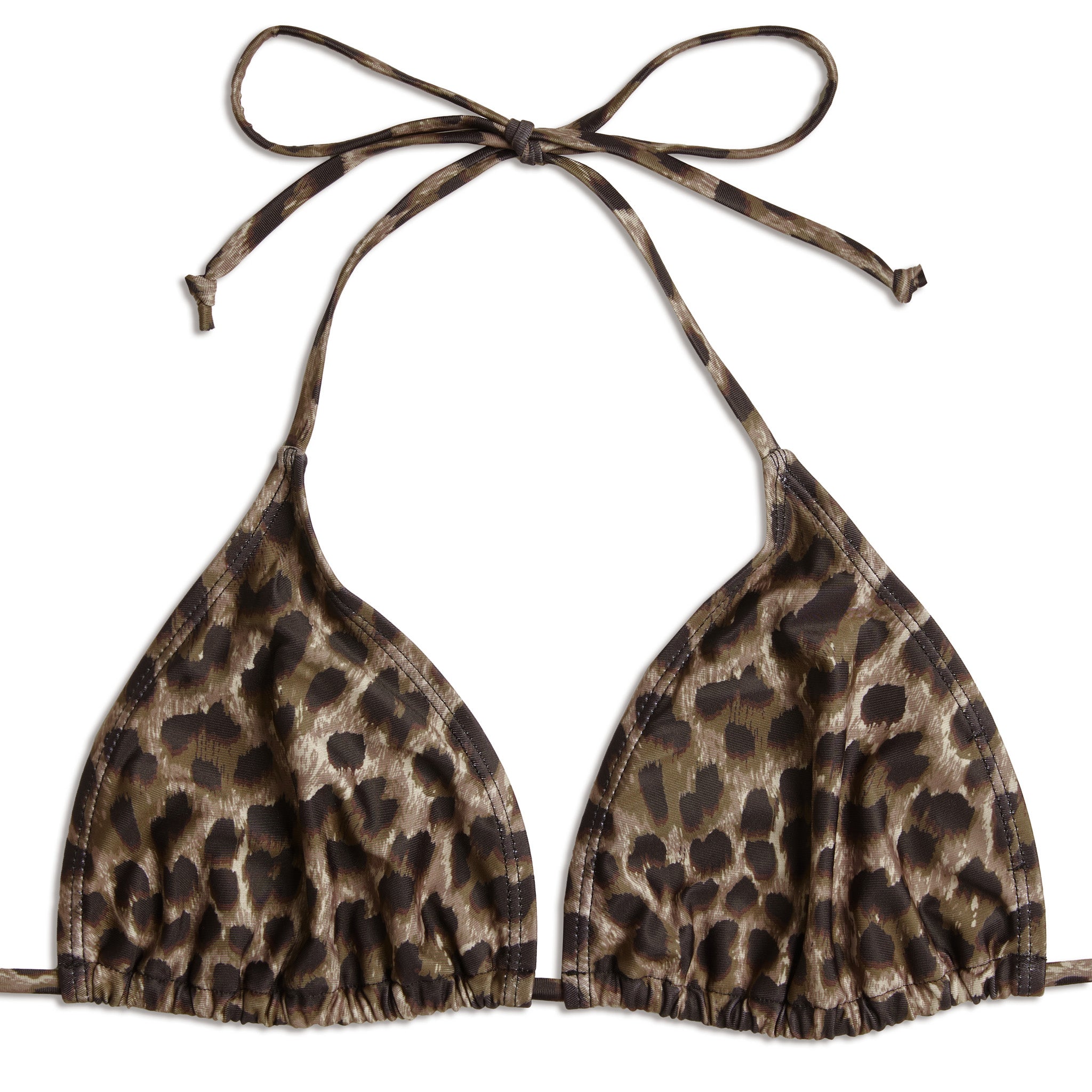 Leopard Triangle Bikini Top