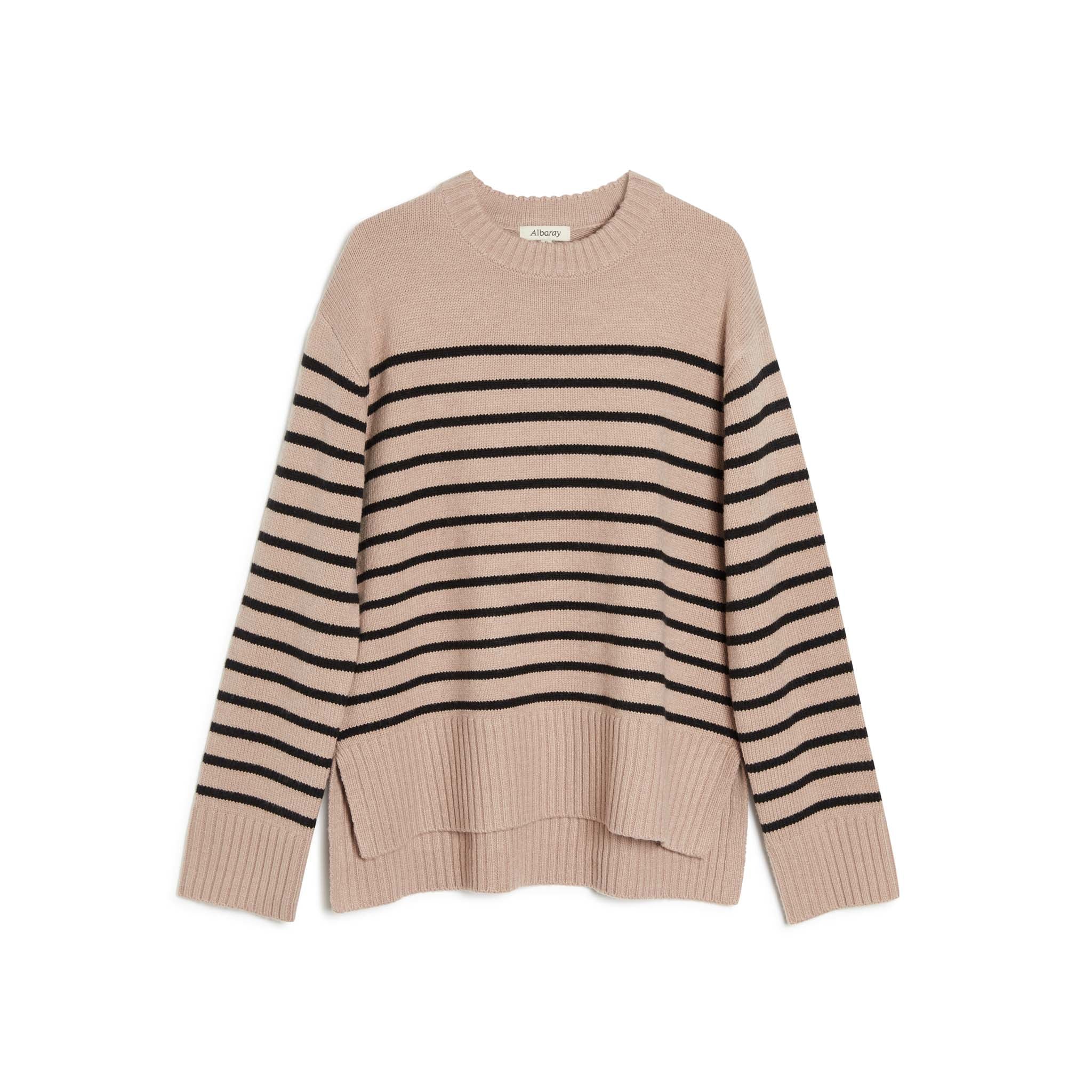 Striped hot sale crew neck