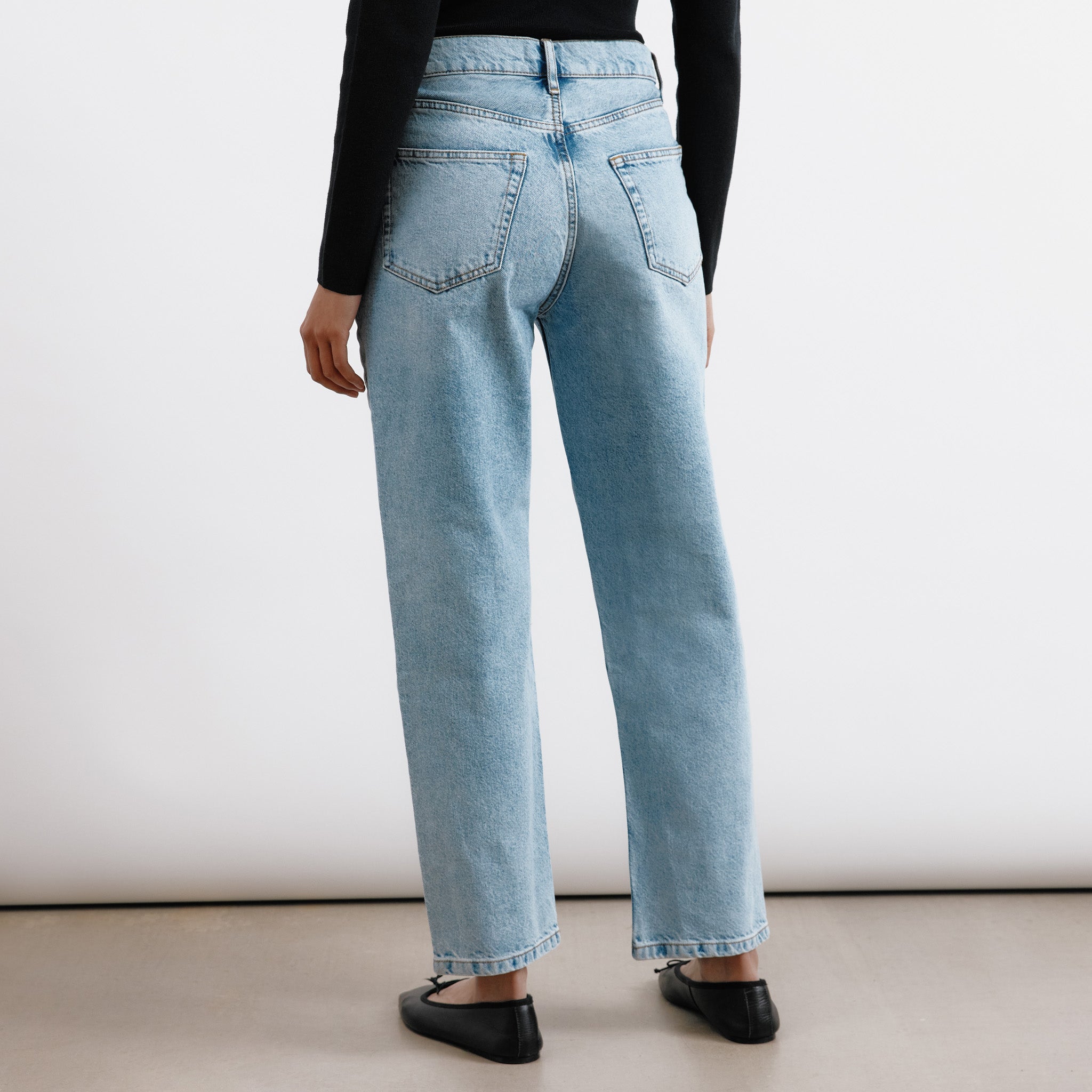 Fashion straight light wash jeans