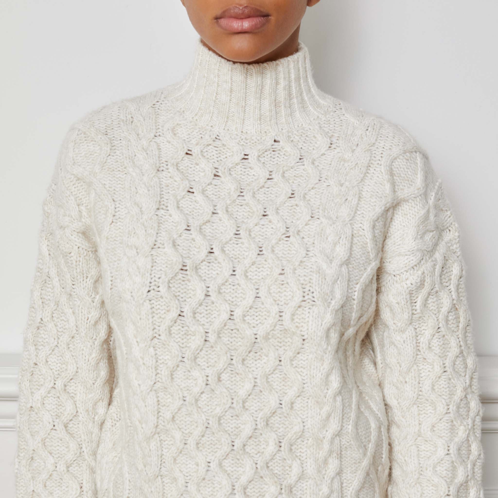 Cream Cable Turtle Neck Jumper