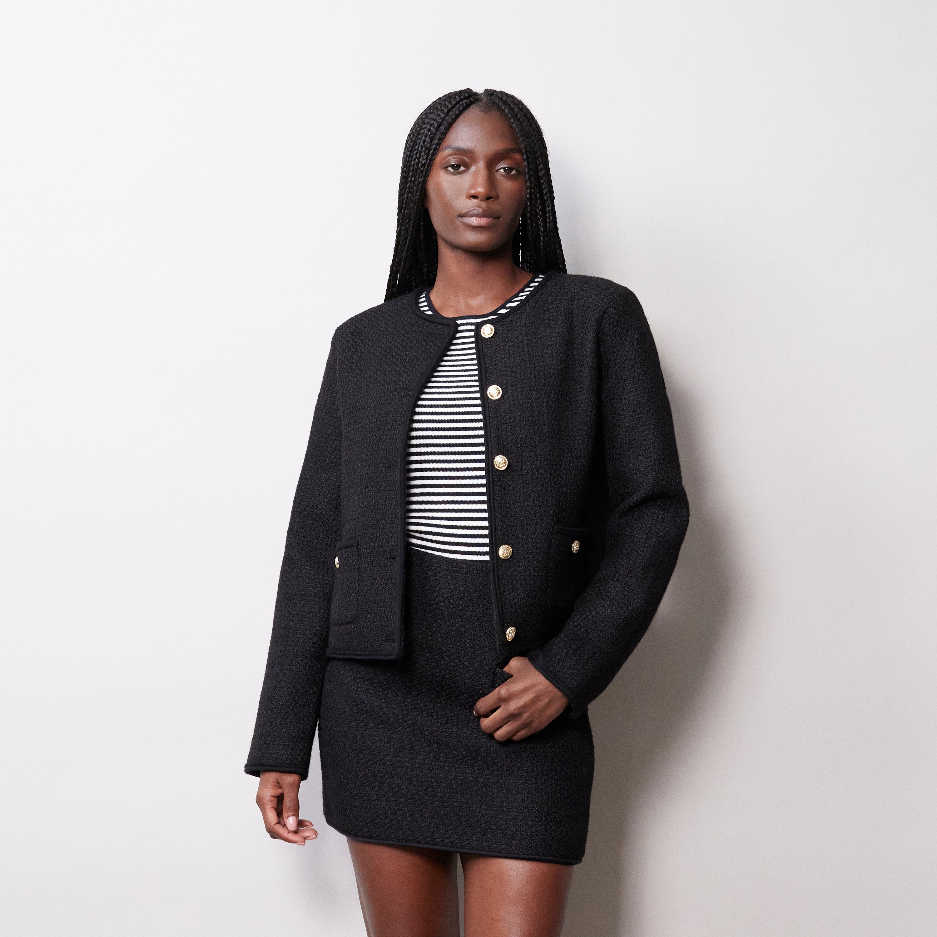 Black tweed shop jacket womens