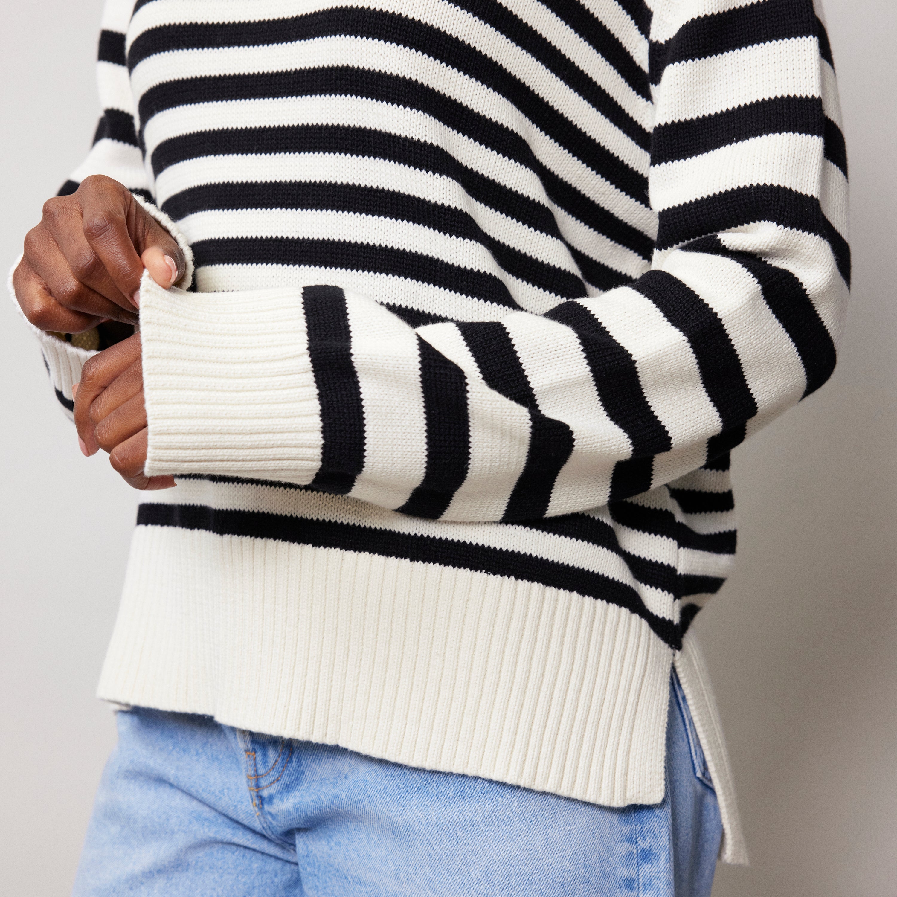 Stripe Cotton Crew Neck Jumper