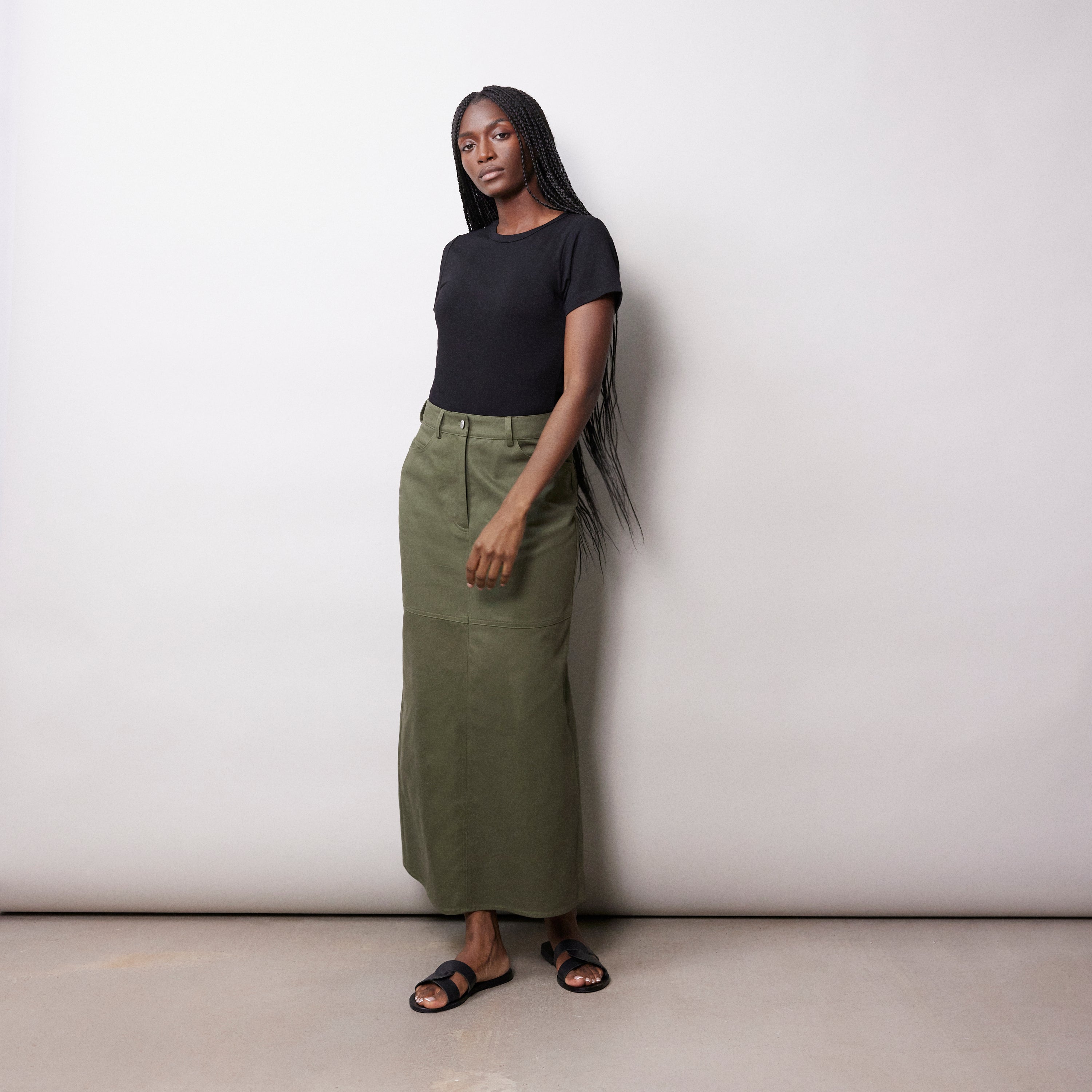 Cotton twill outlet skirt