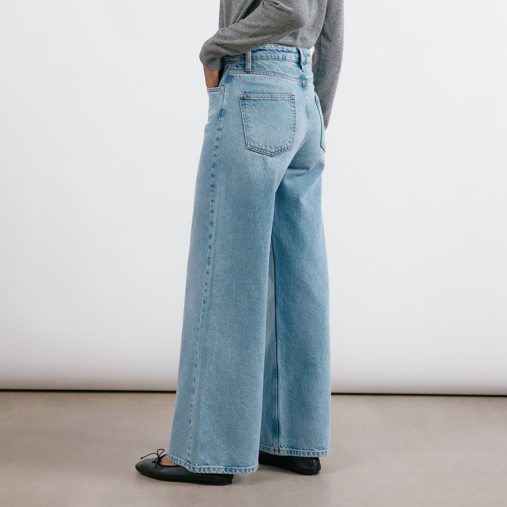 Light Wash Full Length Wide Length Jeans