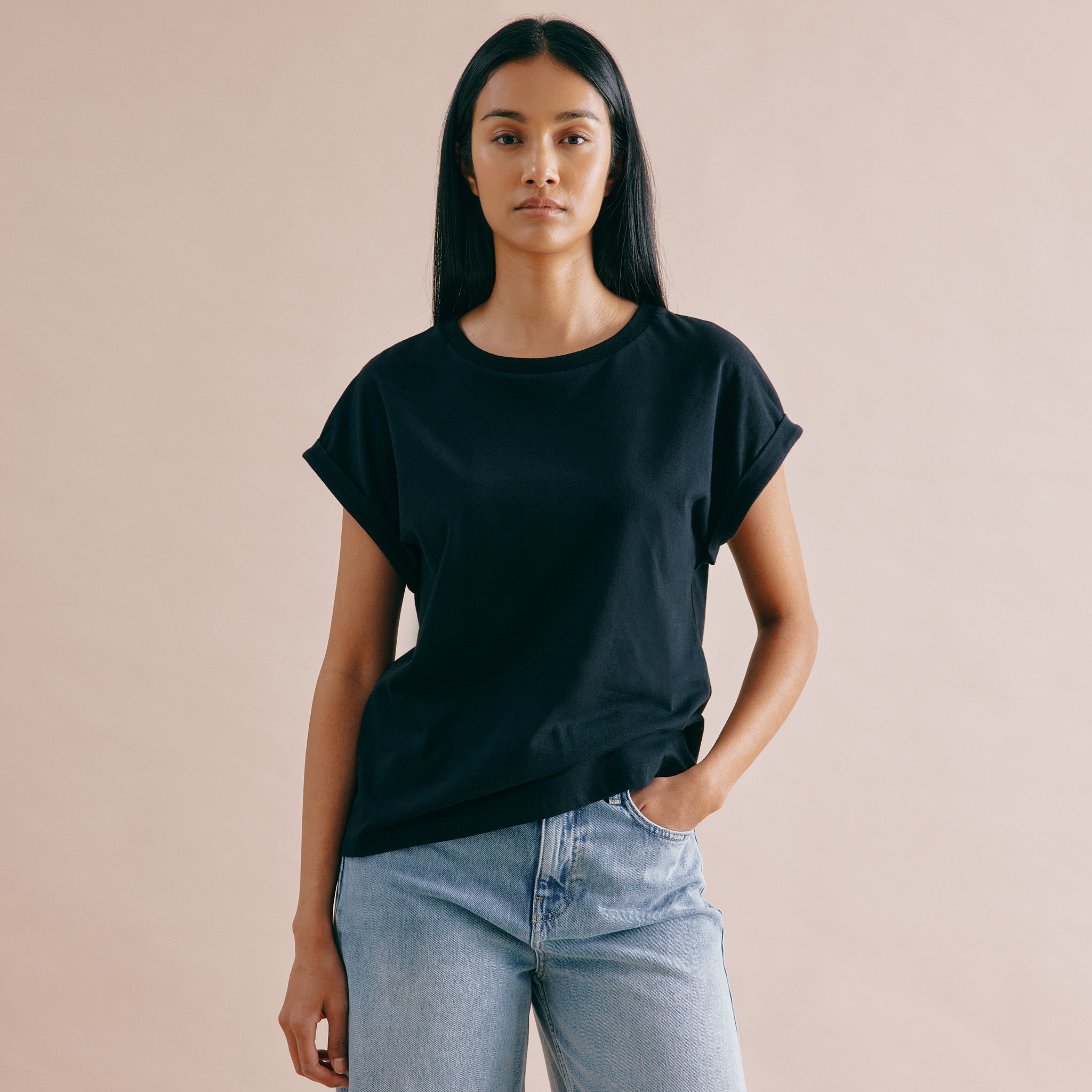 Black Roll Back T Shirt