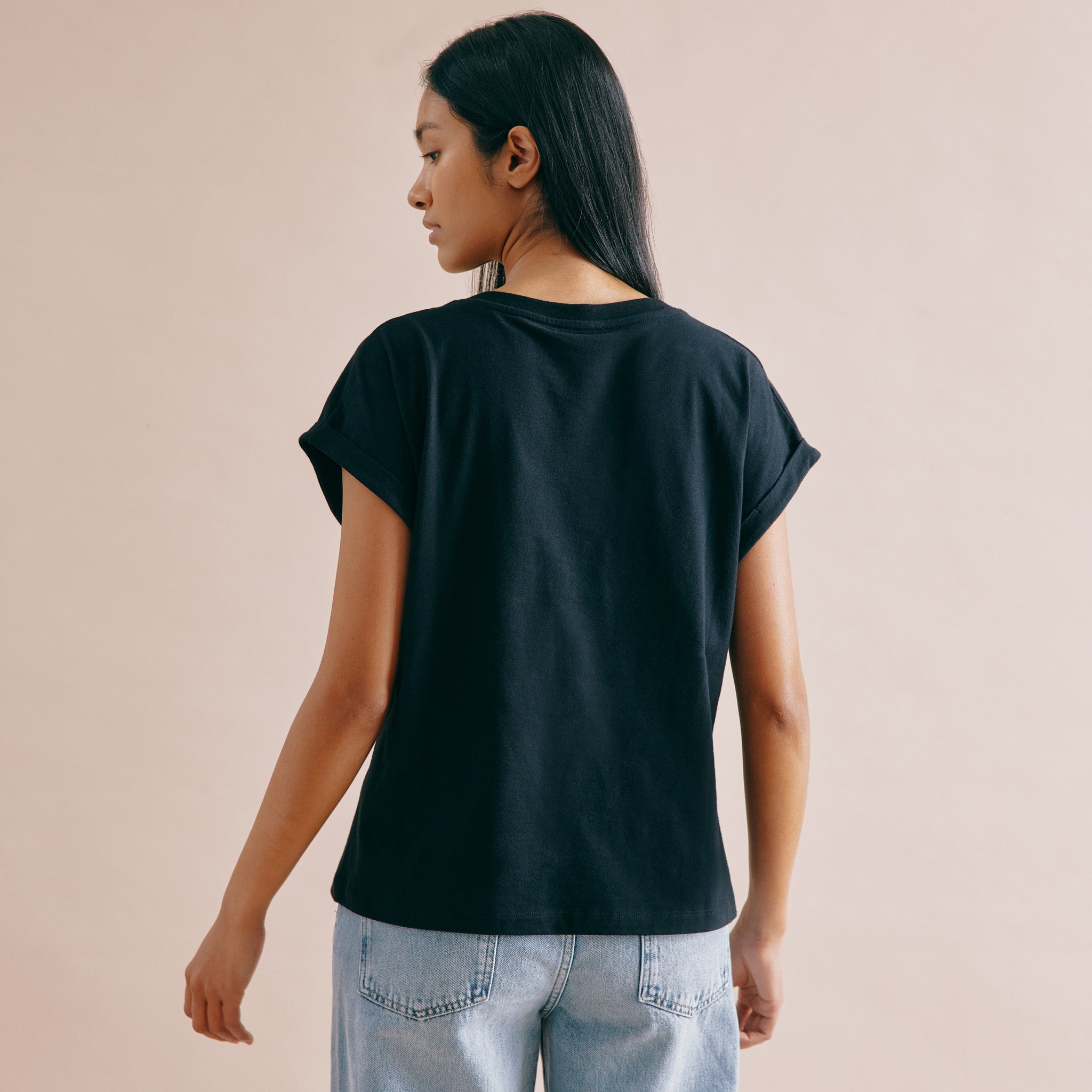 Black Roll Back T Shirt