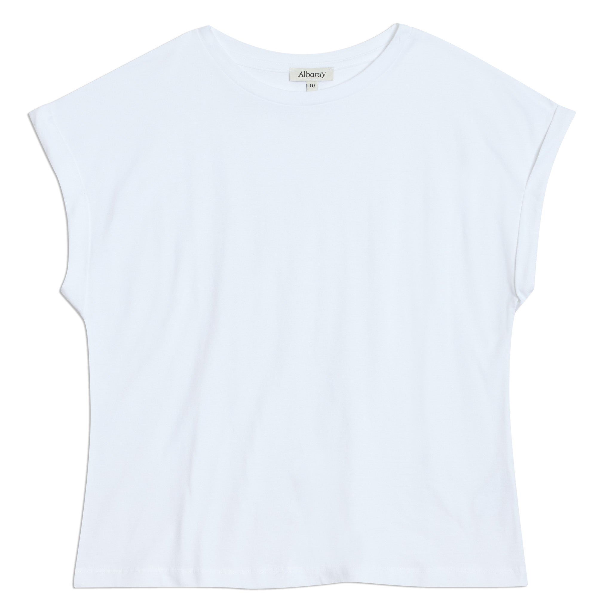 White Roll Back T Shirt