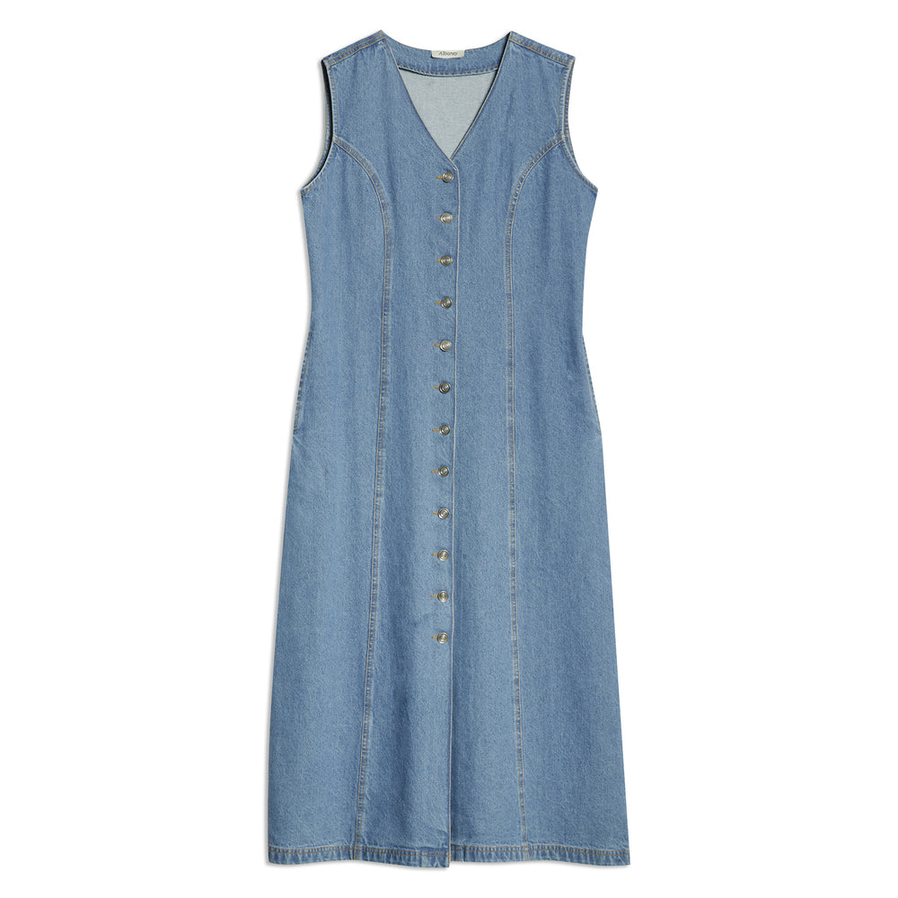 Denim Button Through Dress | Sustainable Womenswear | Albaray