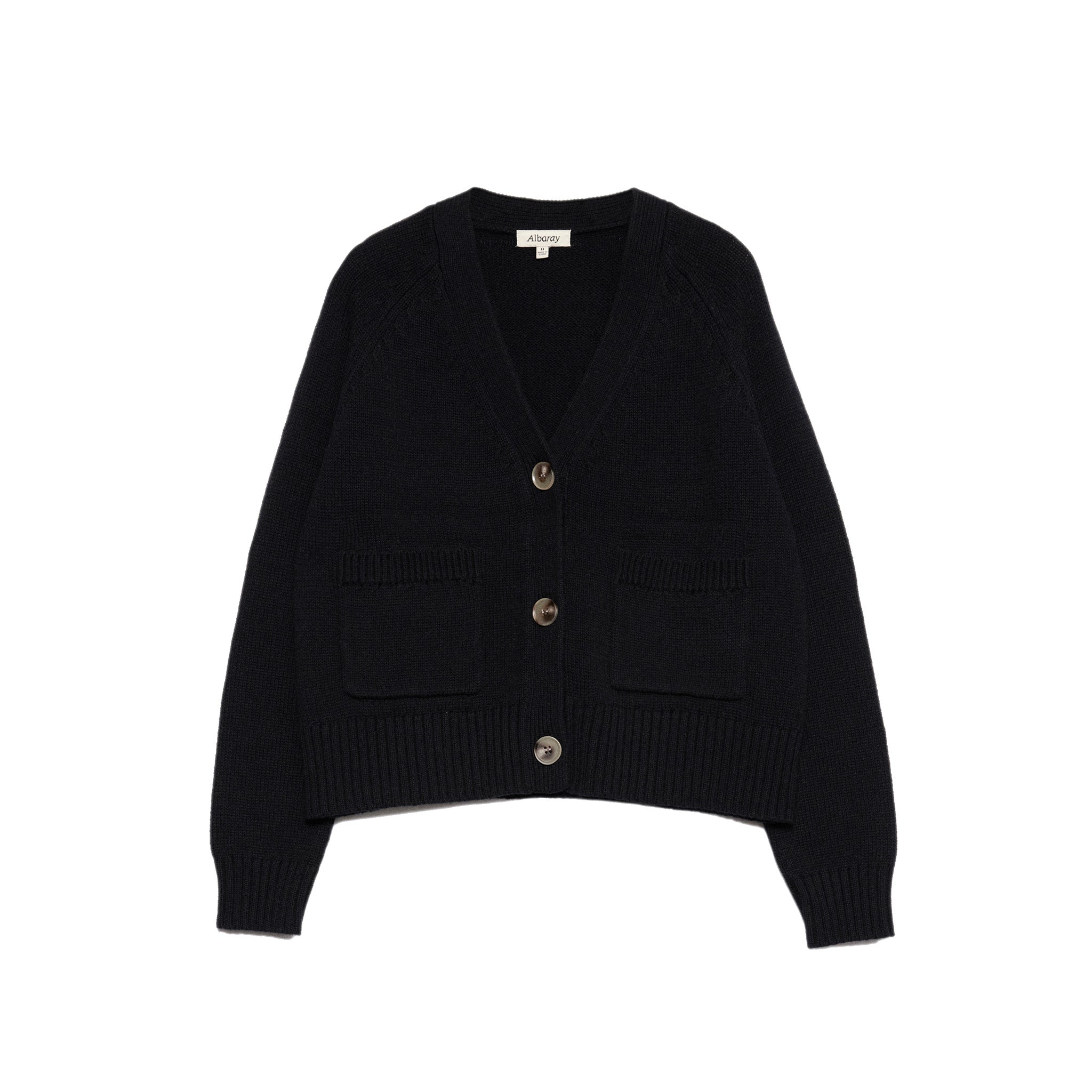 Relaxed V Neck Cardi Black Sustainable Womenswear Albaray