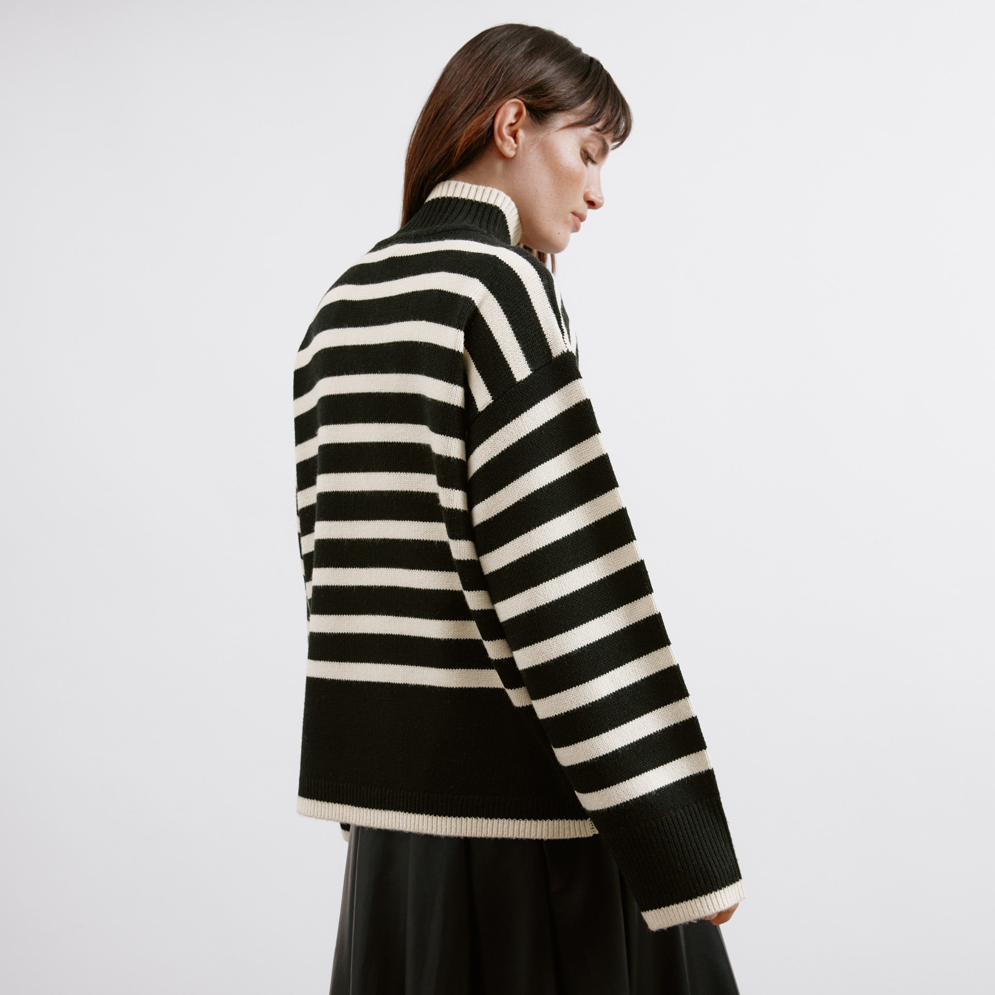 Black Stripe Turtle Neck