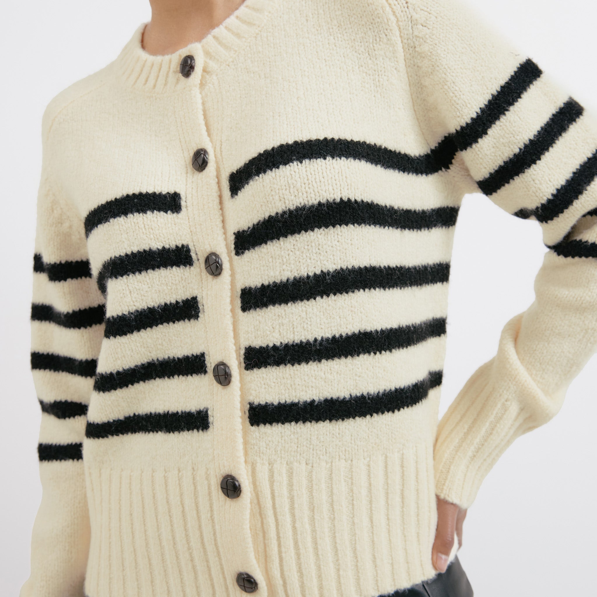 Stripe Button Cardigan