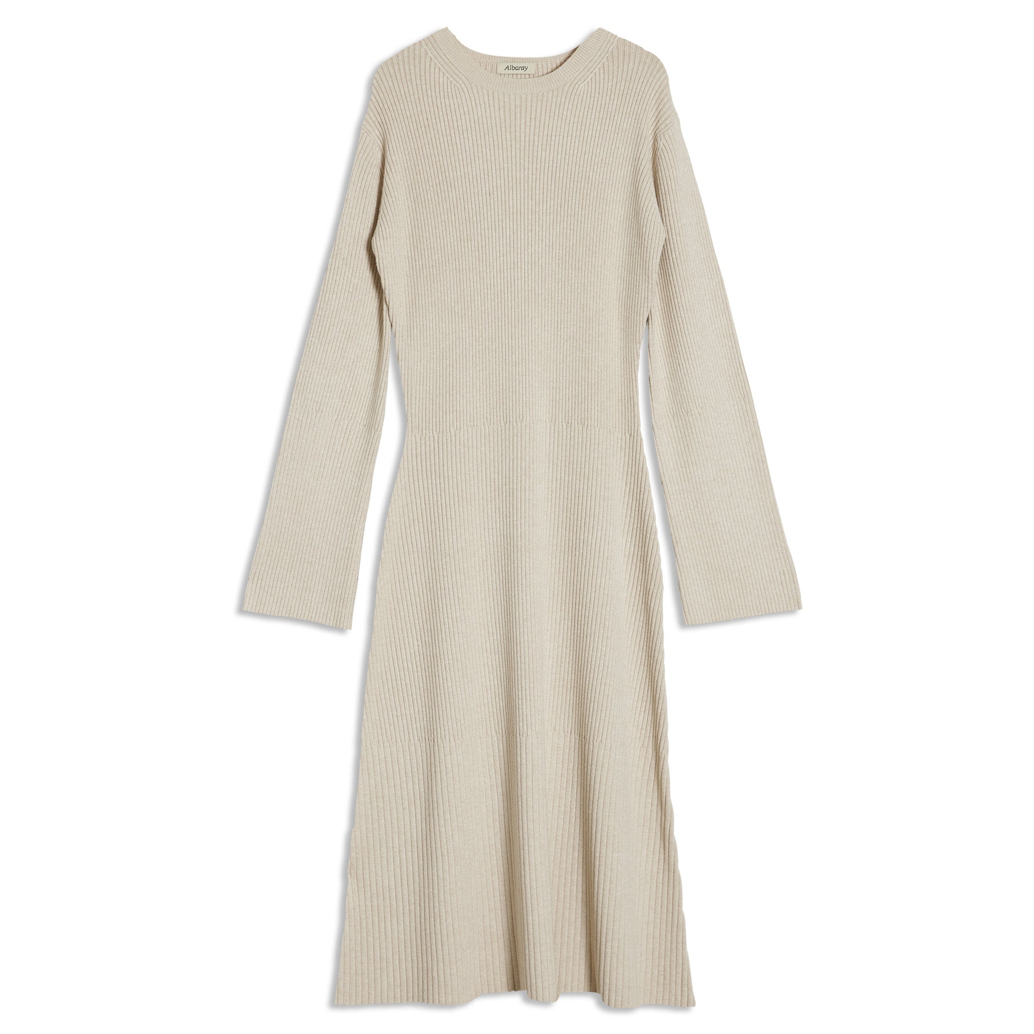 Flute Sleeve Knitted Midi Dress