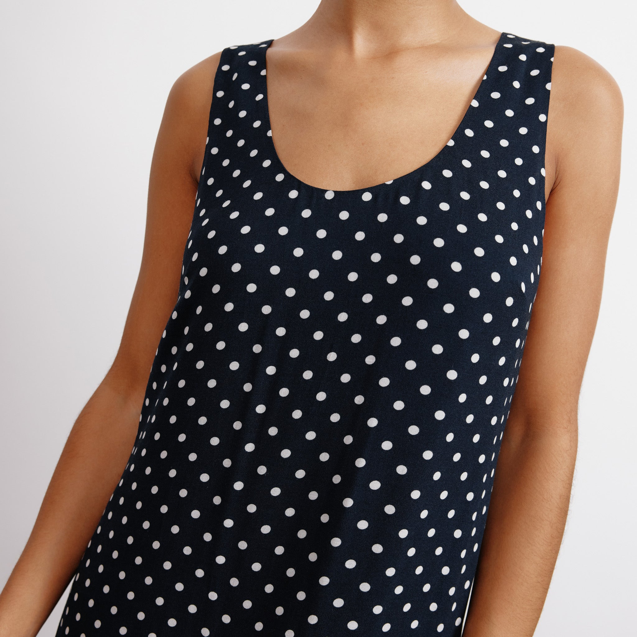 Navy and Cream Spot Maxi Dress