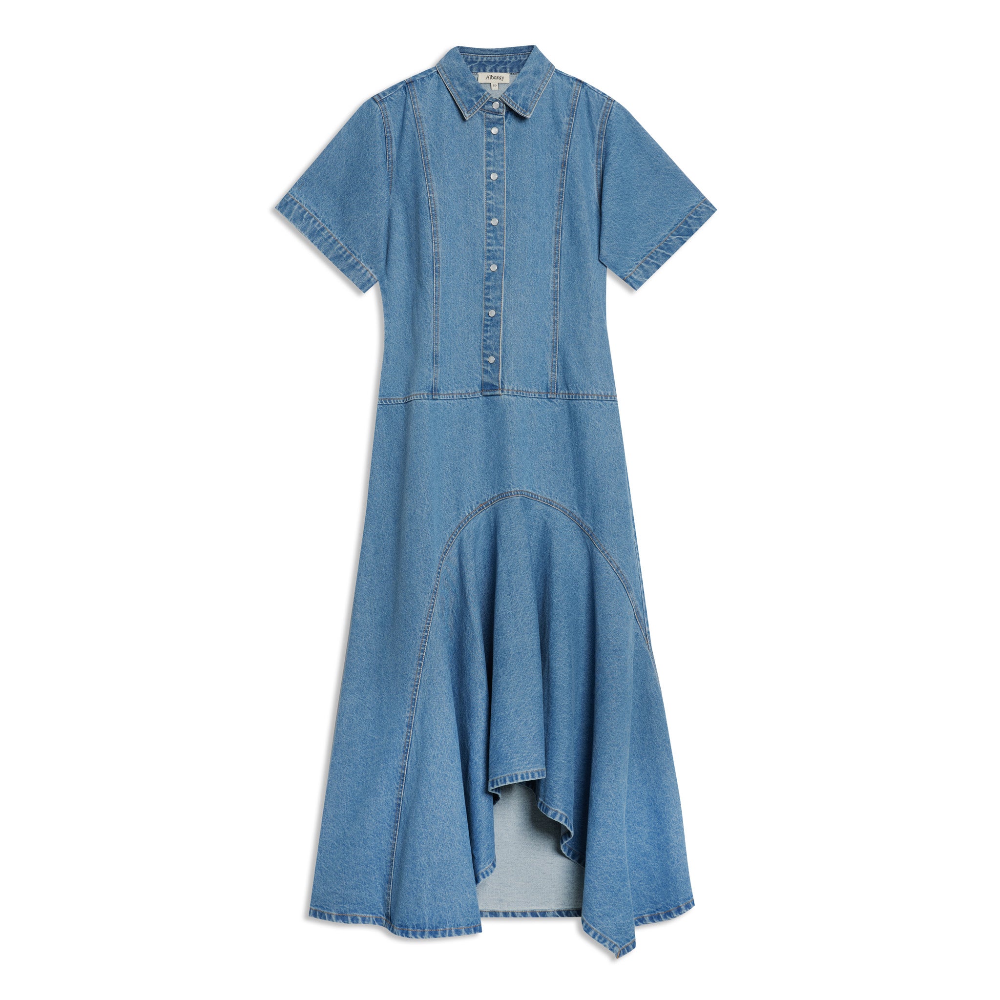 Dipped Hem Denim Dress