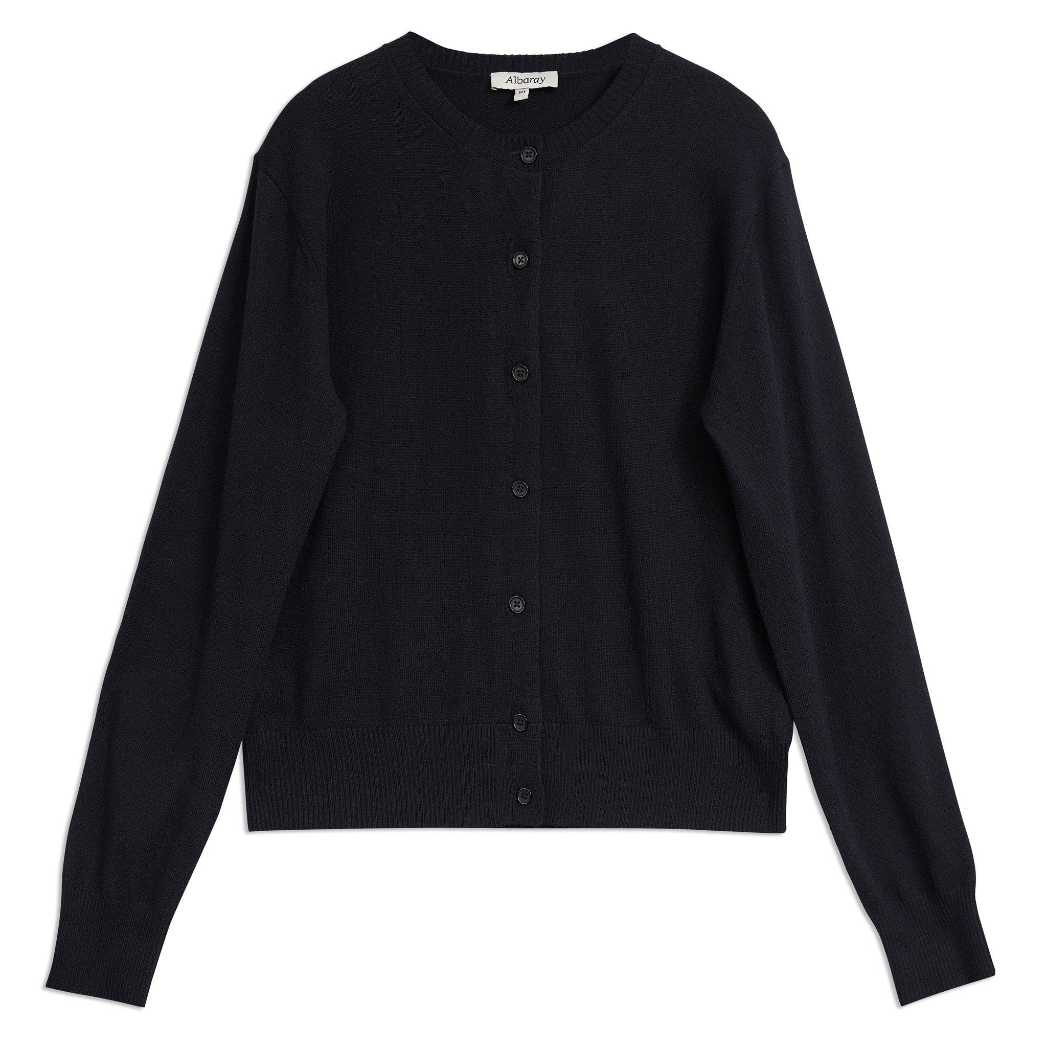 Black Cotton & Cashmere Blend Cardigan