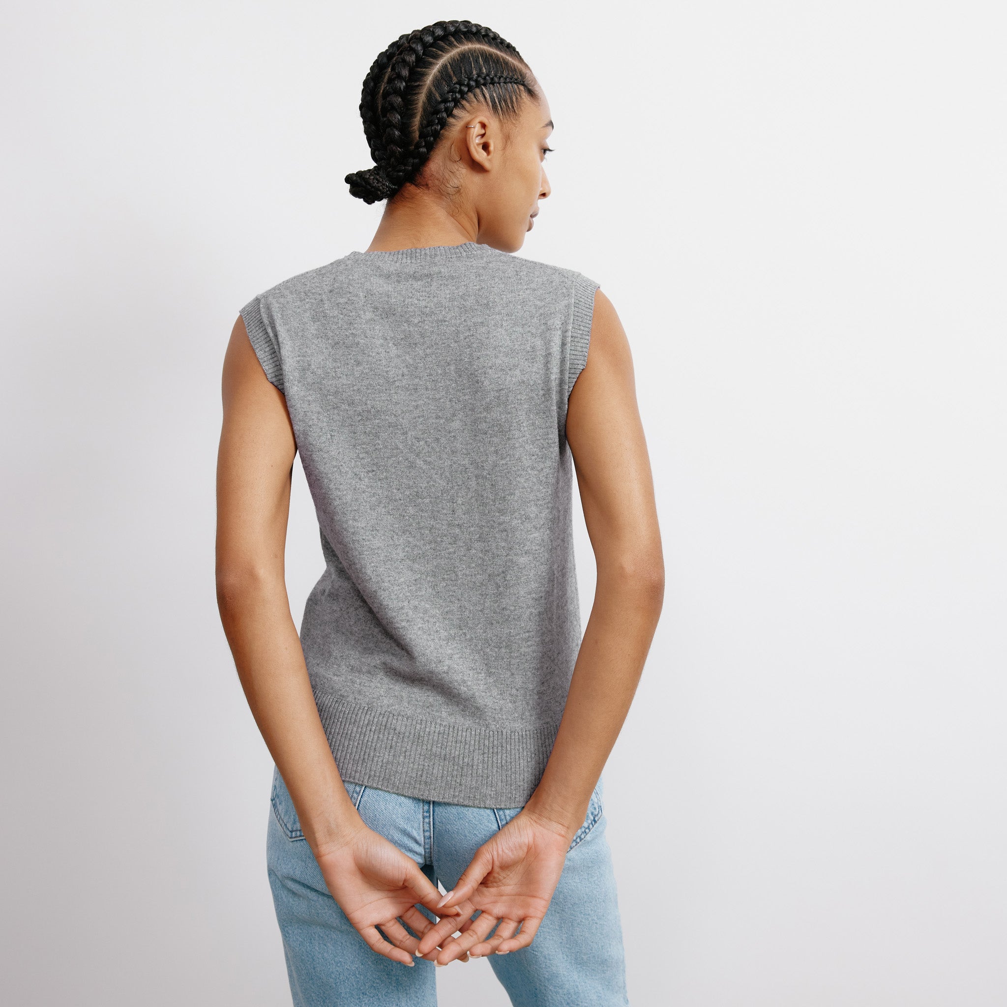 Grey Knitted Tank Top