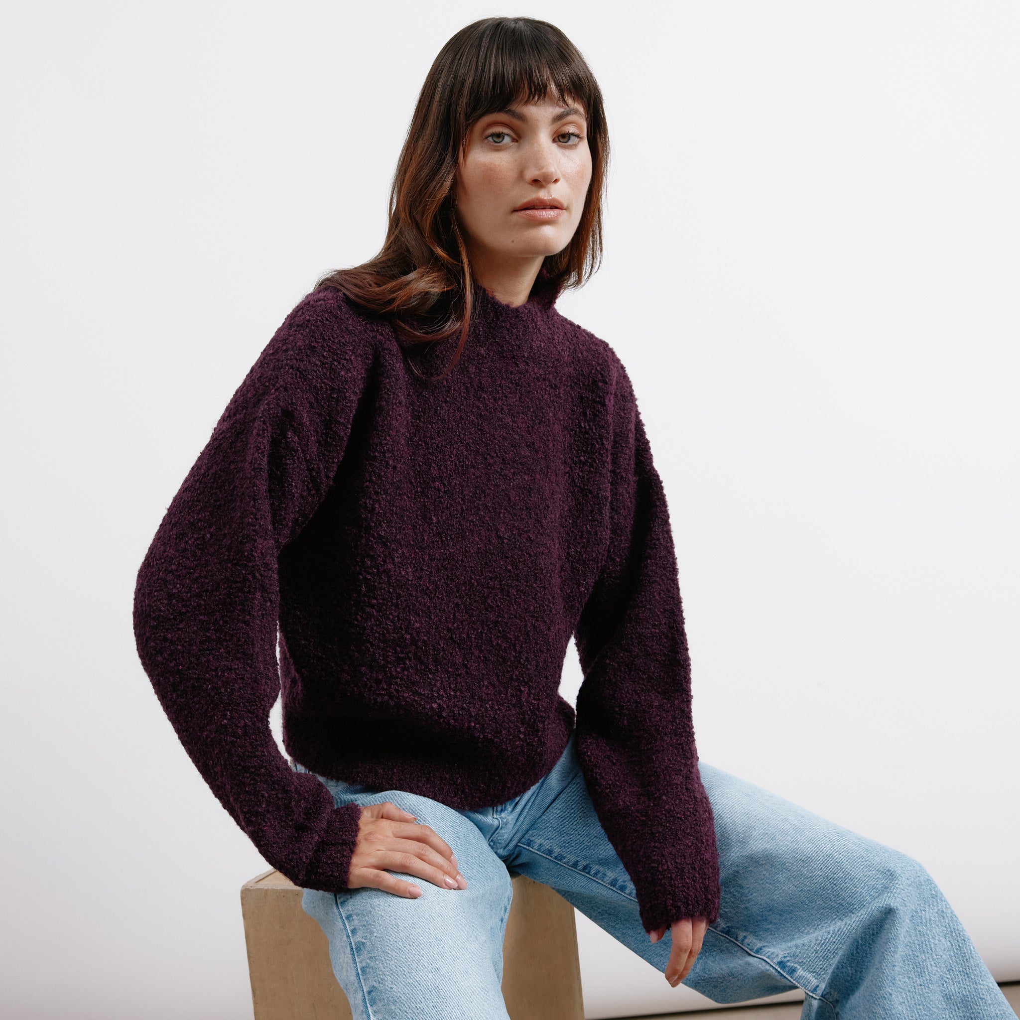 Burgundy Boucle Jumper