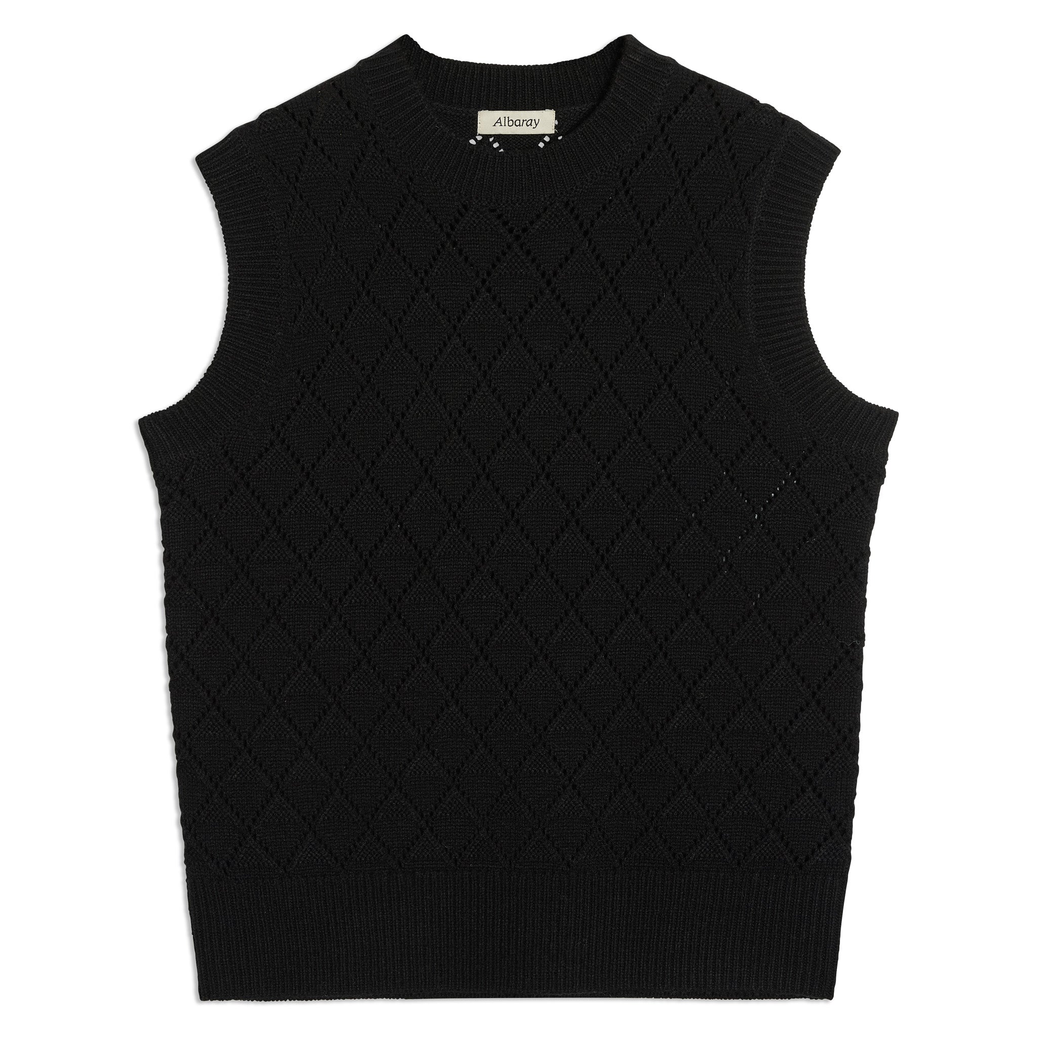 Black Pointelle Knit Tank