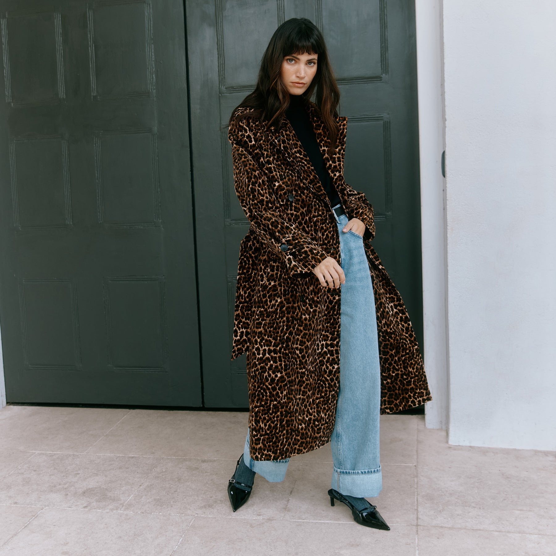 Albaray Animal Cord Trench Coat