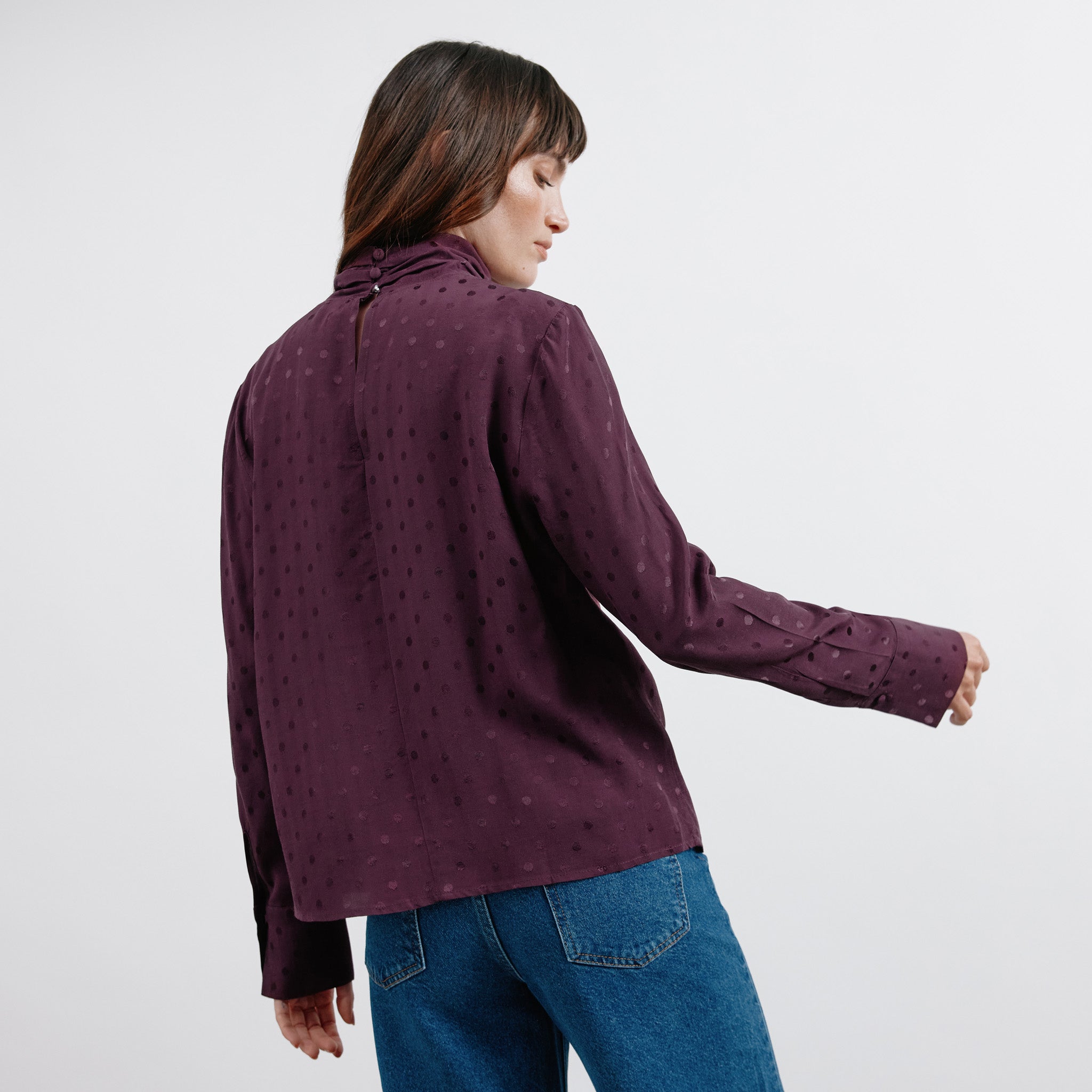 Jacquard Twist Neck Top