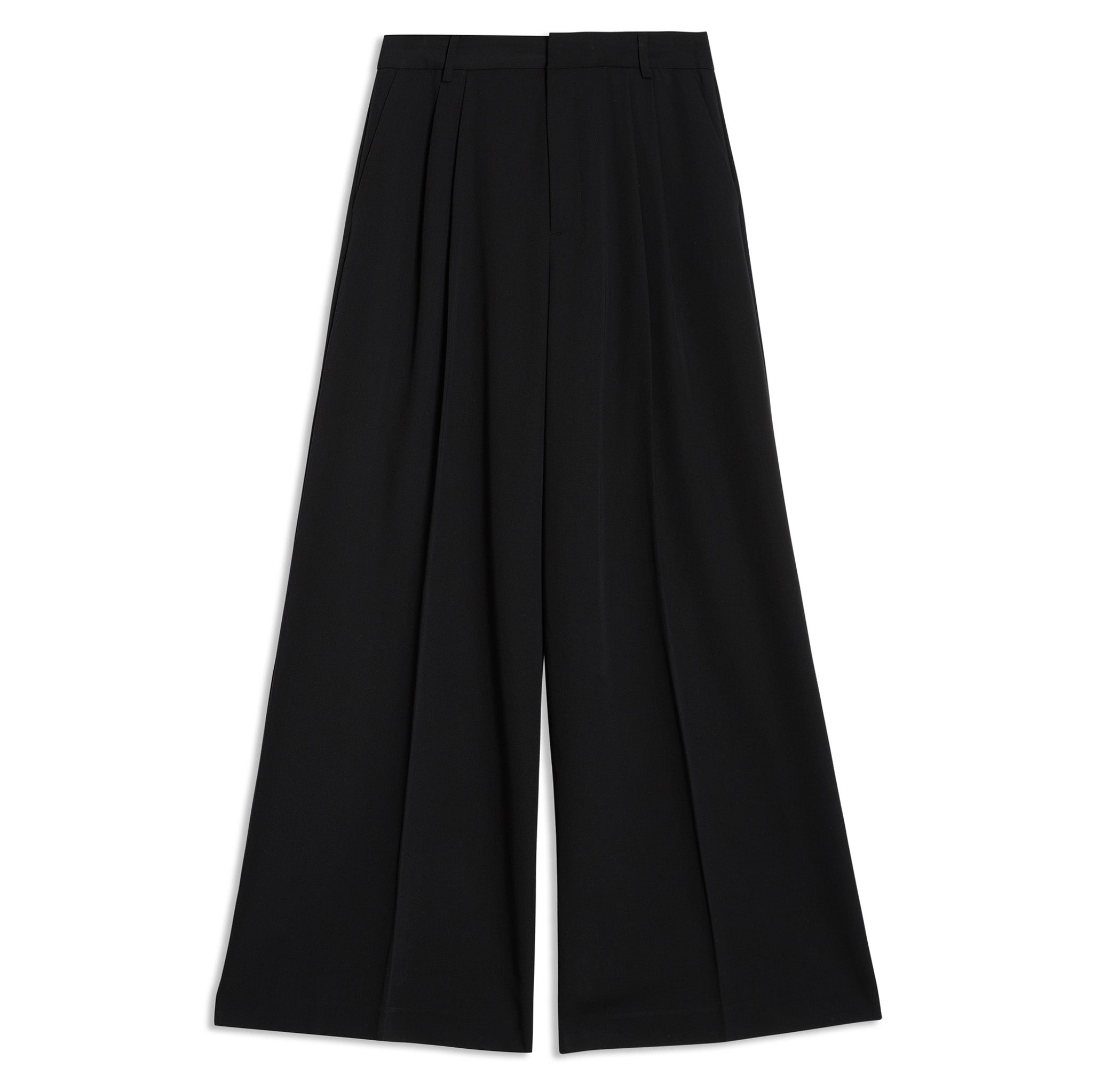 Black Tailored Pleat Trousers