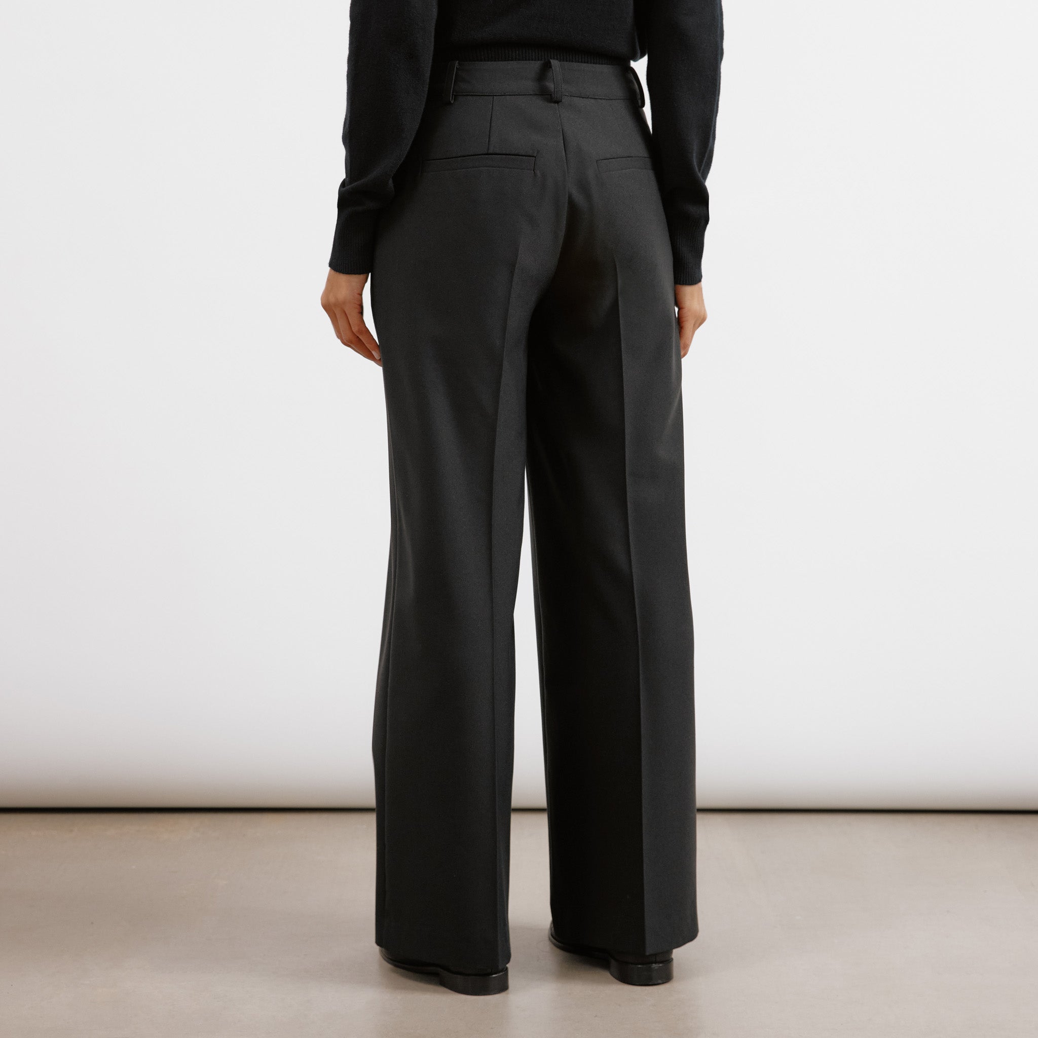 Black Tailored Wide Leg Trousers