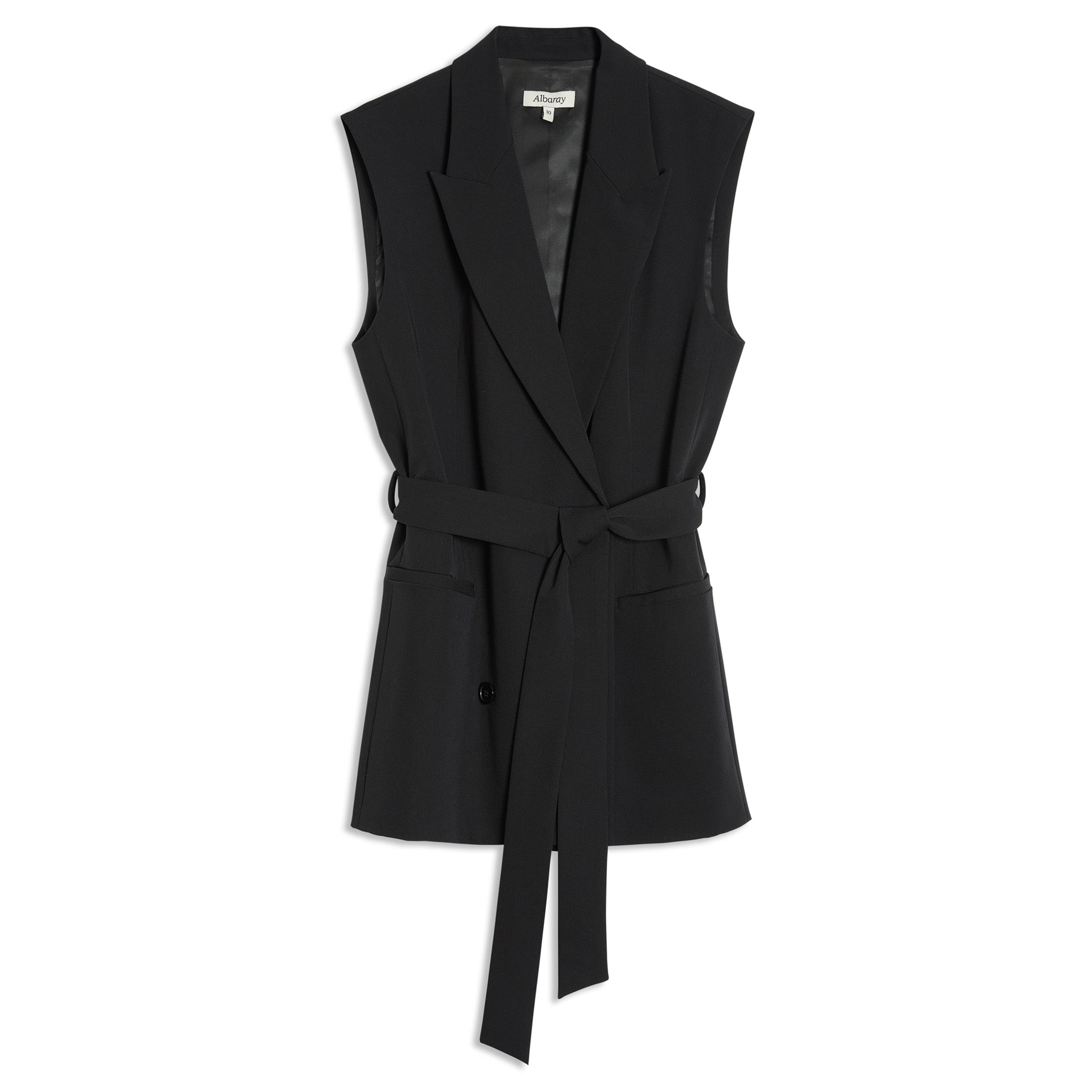 Black Tailored Sleeveless Jacket