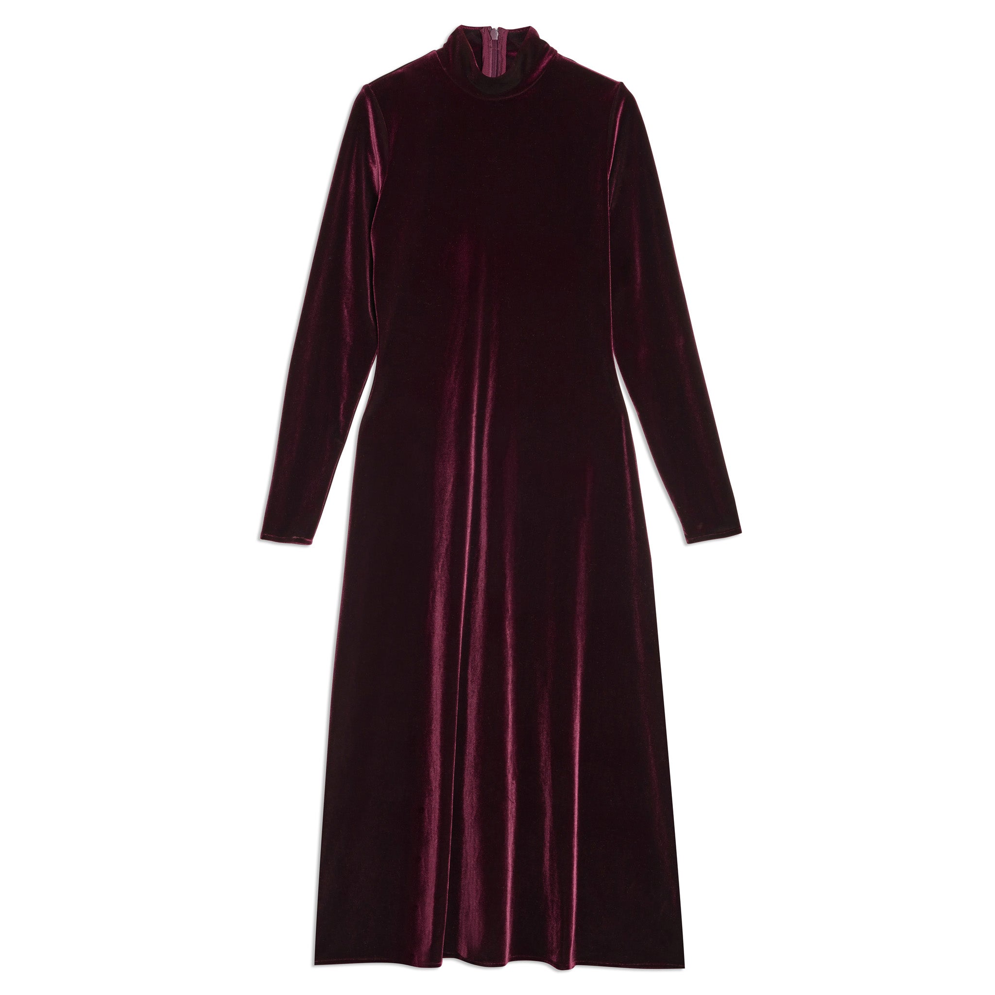 Velvet Funnel Neck Dress