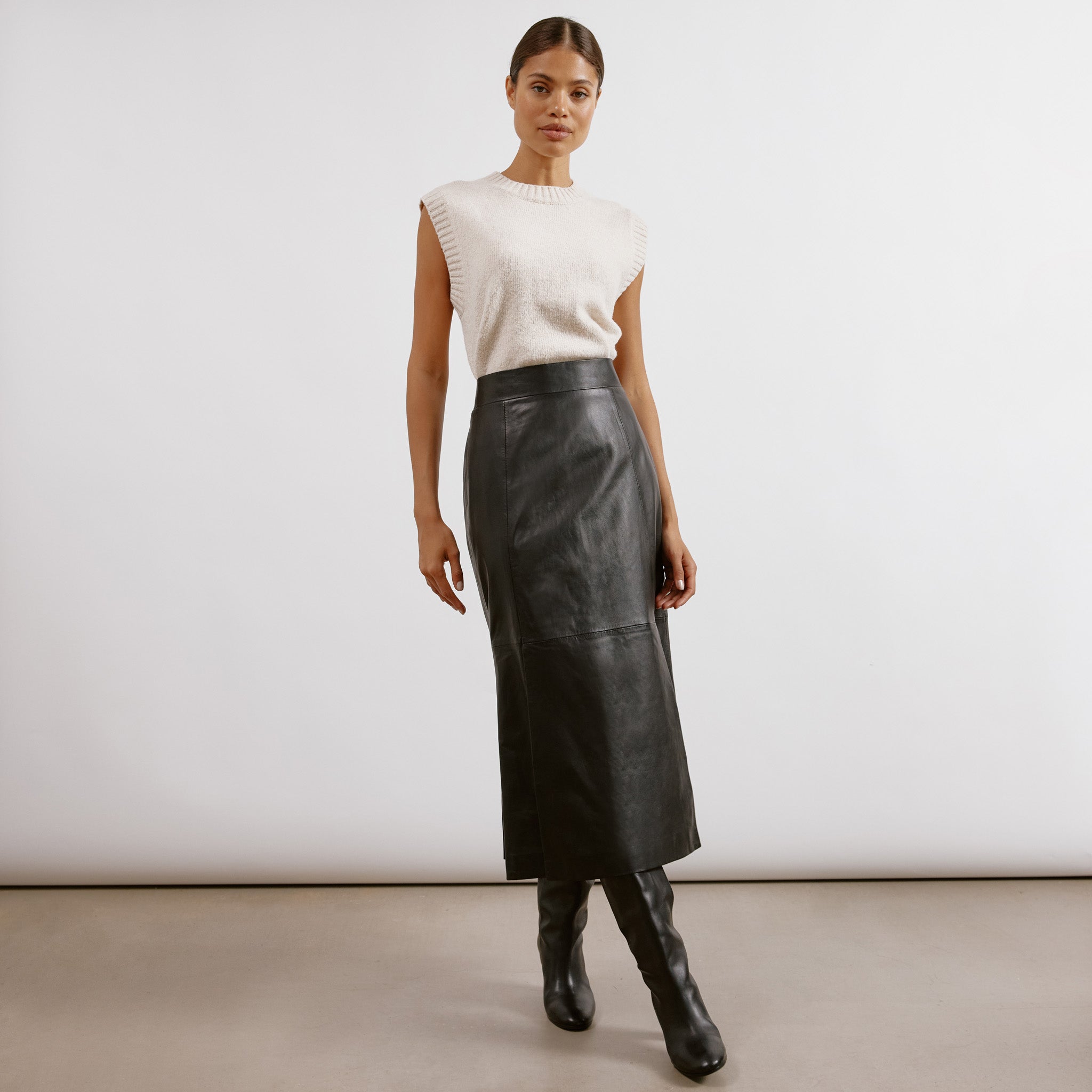 Leather Midi Skirt