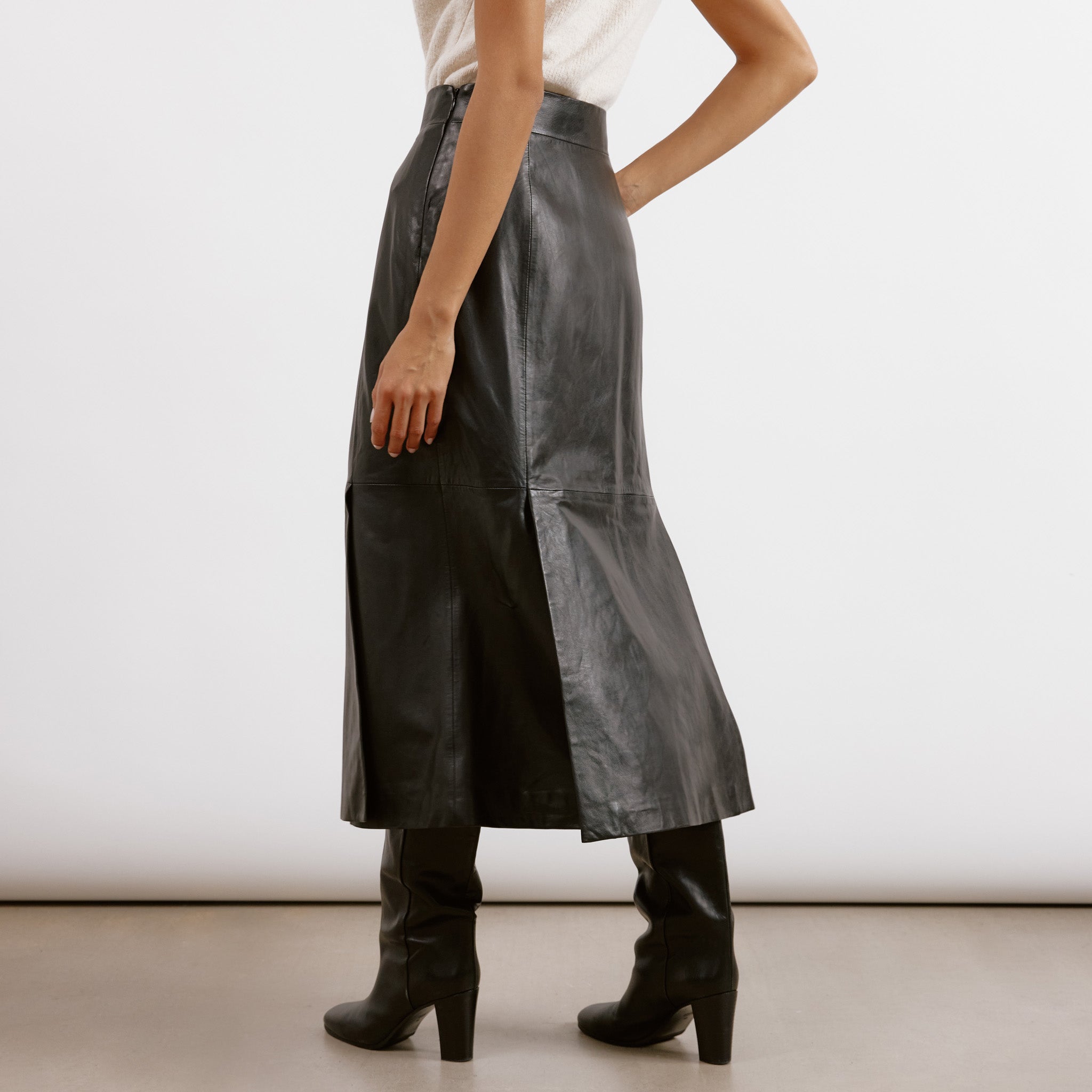 Leather Midi Skirt