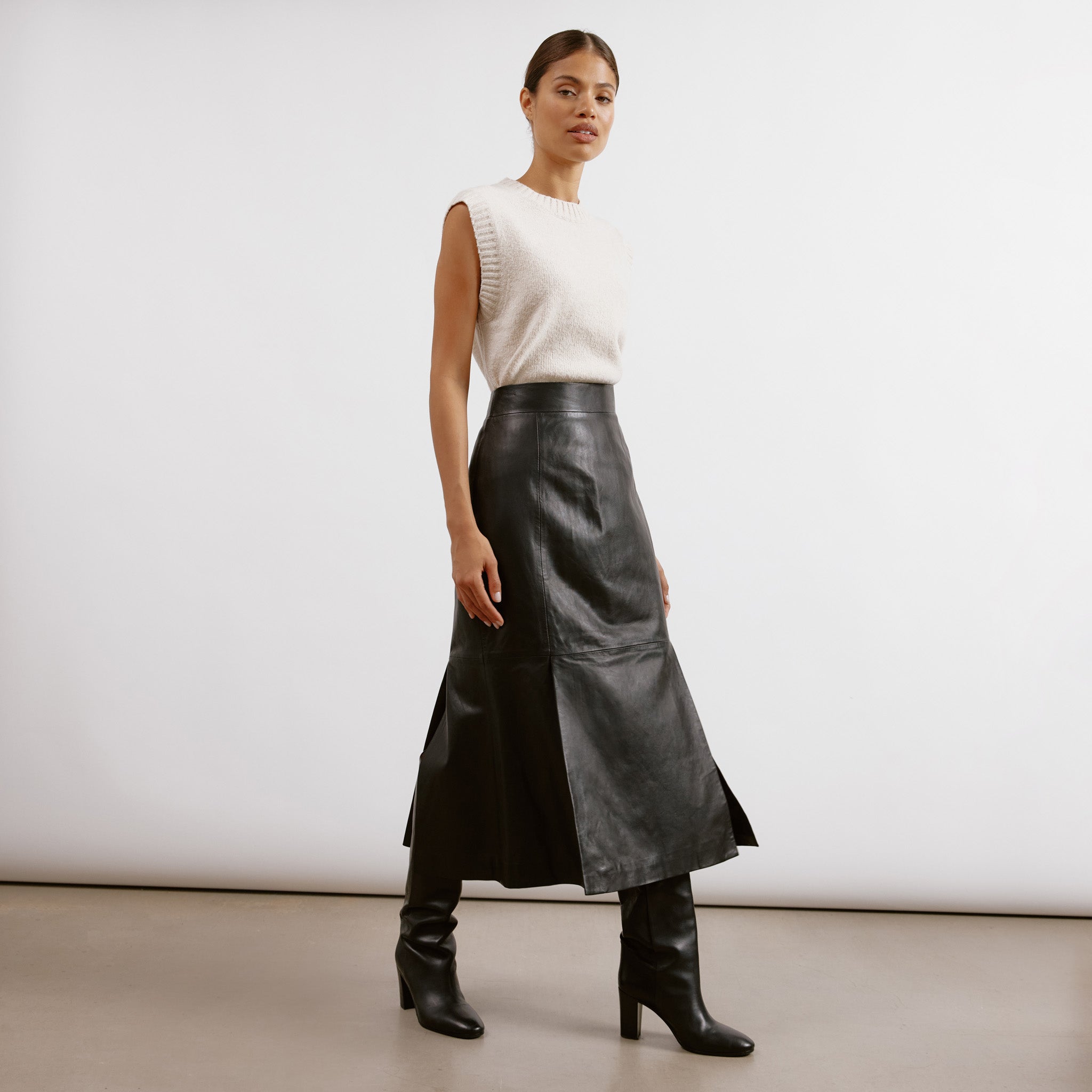 Leather Midi Skirt