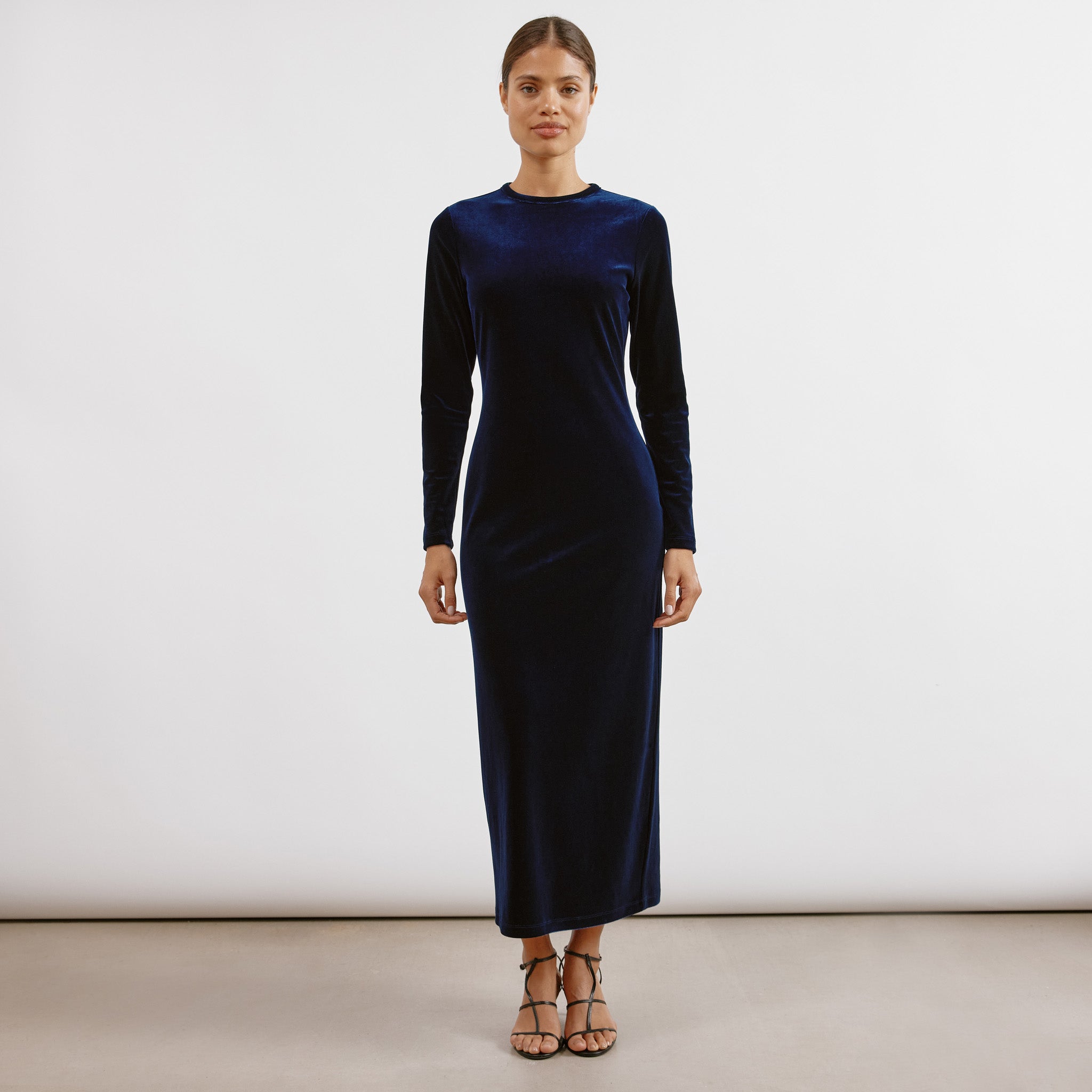 Midnight Velvet Column Maxi Dress