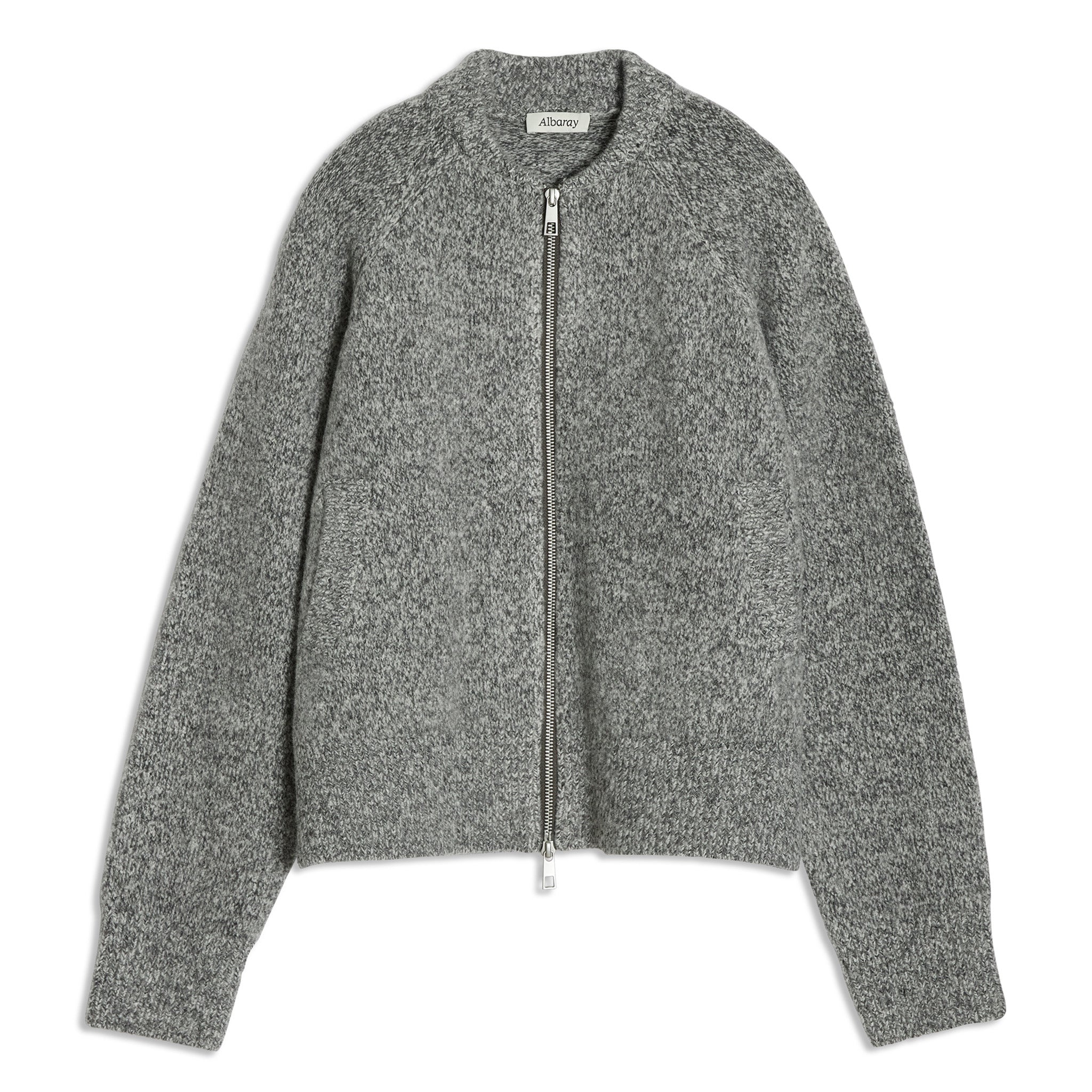 Grey Knitted Bomber