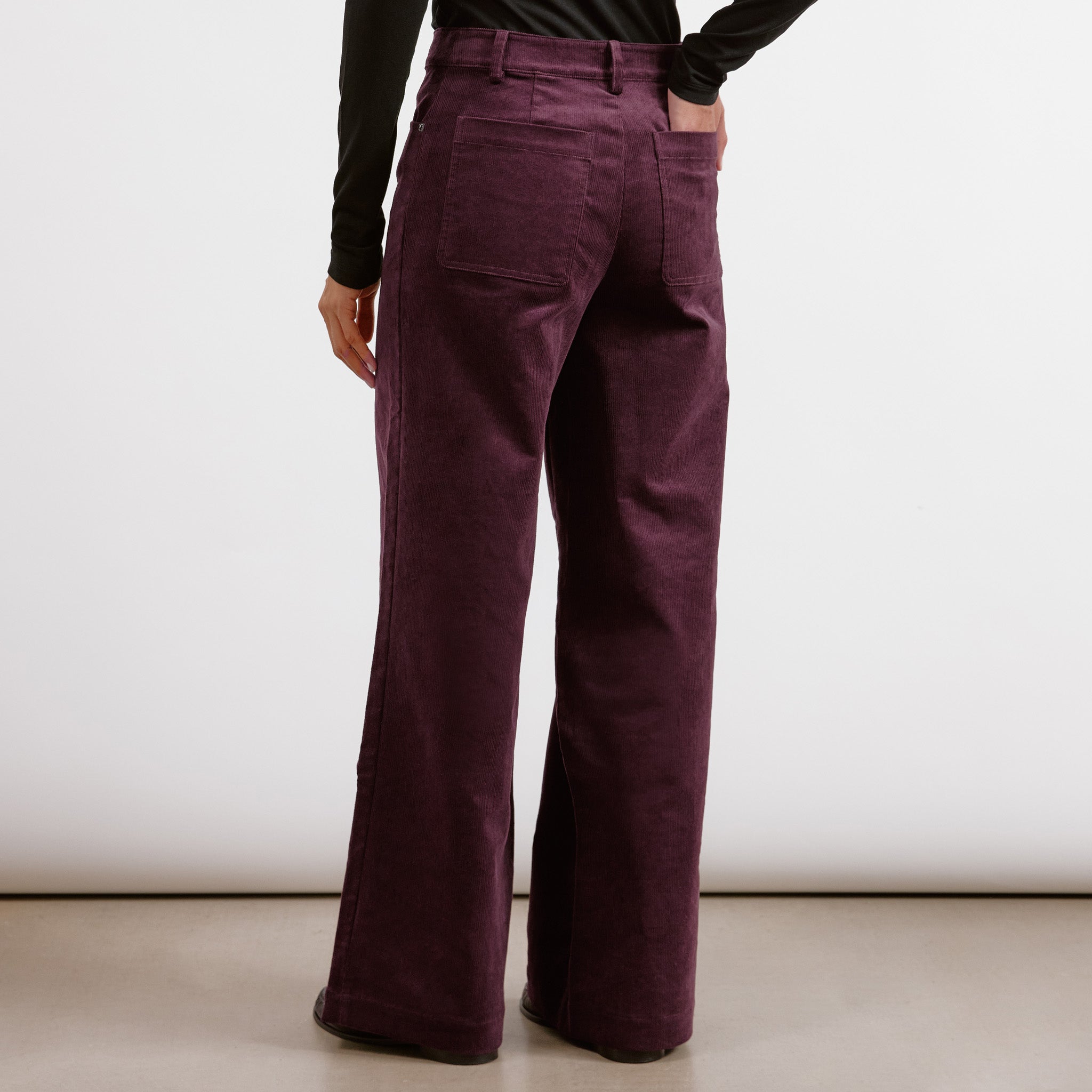 Burgundy Cord Wide Leg Trouser