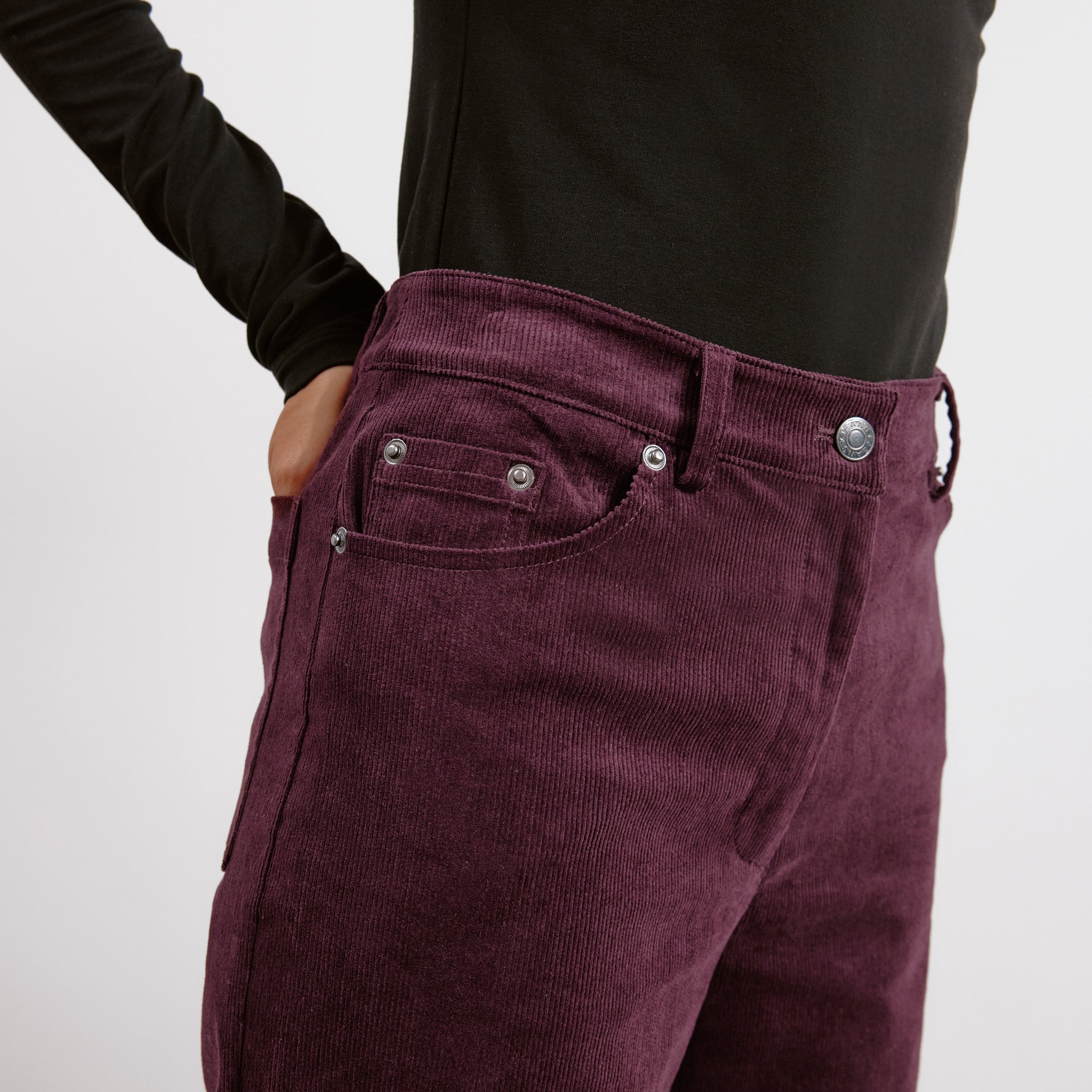 Burgundy Cord Wide Leg Trouser