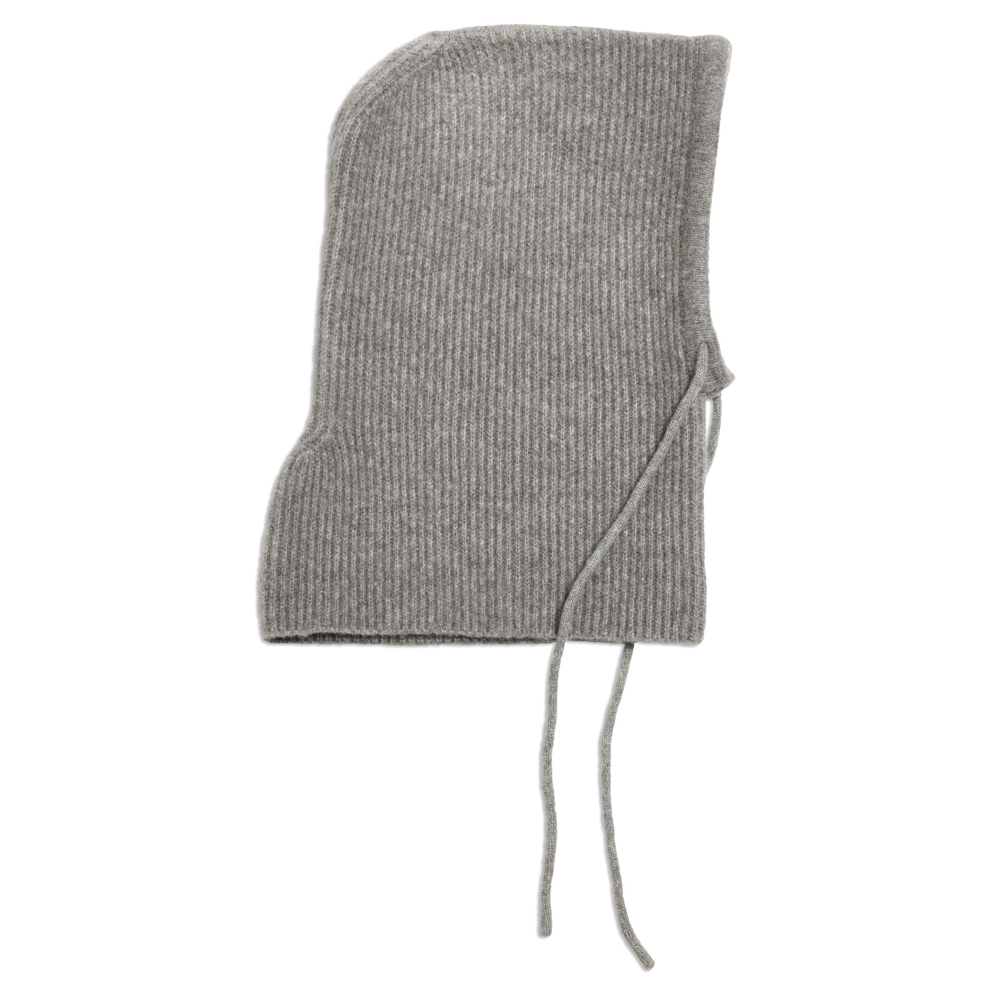 Wool Blend Grey Knitted Hood