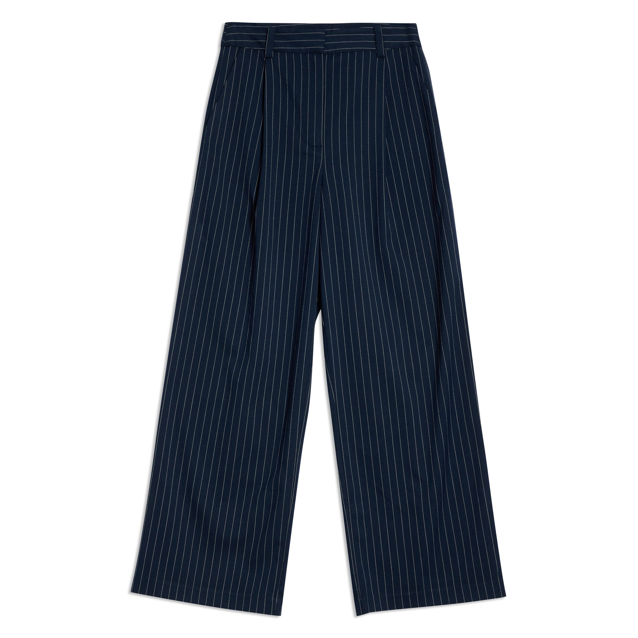 Navy Pinstripe Trouser