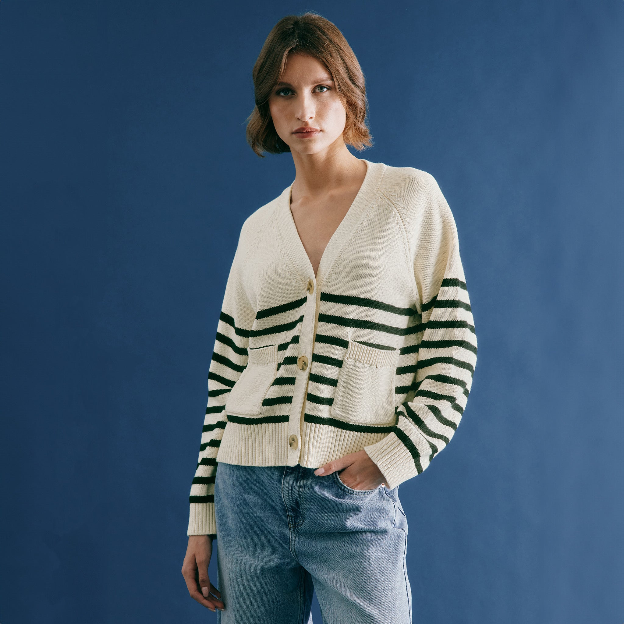 Relaxed Stripe Cardigan