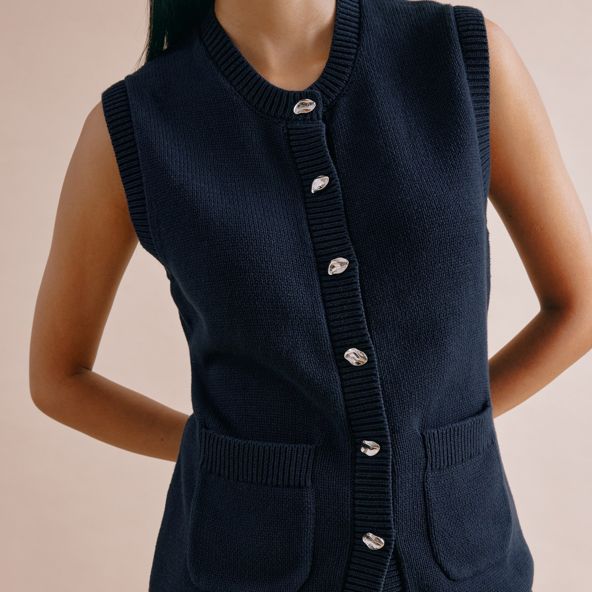 Longline Knitted Waistcoat