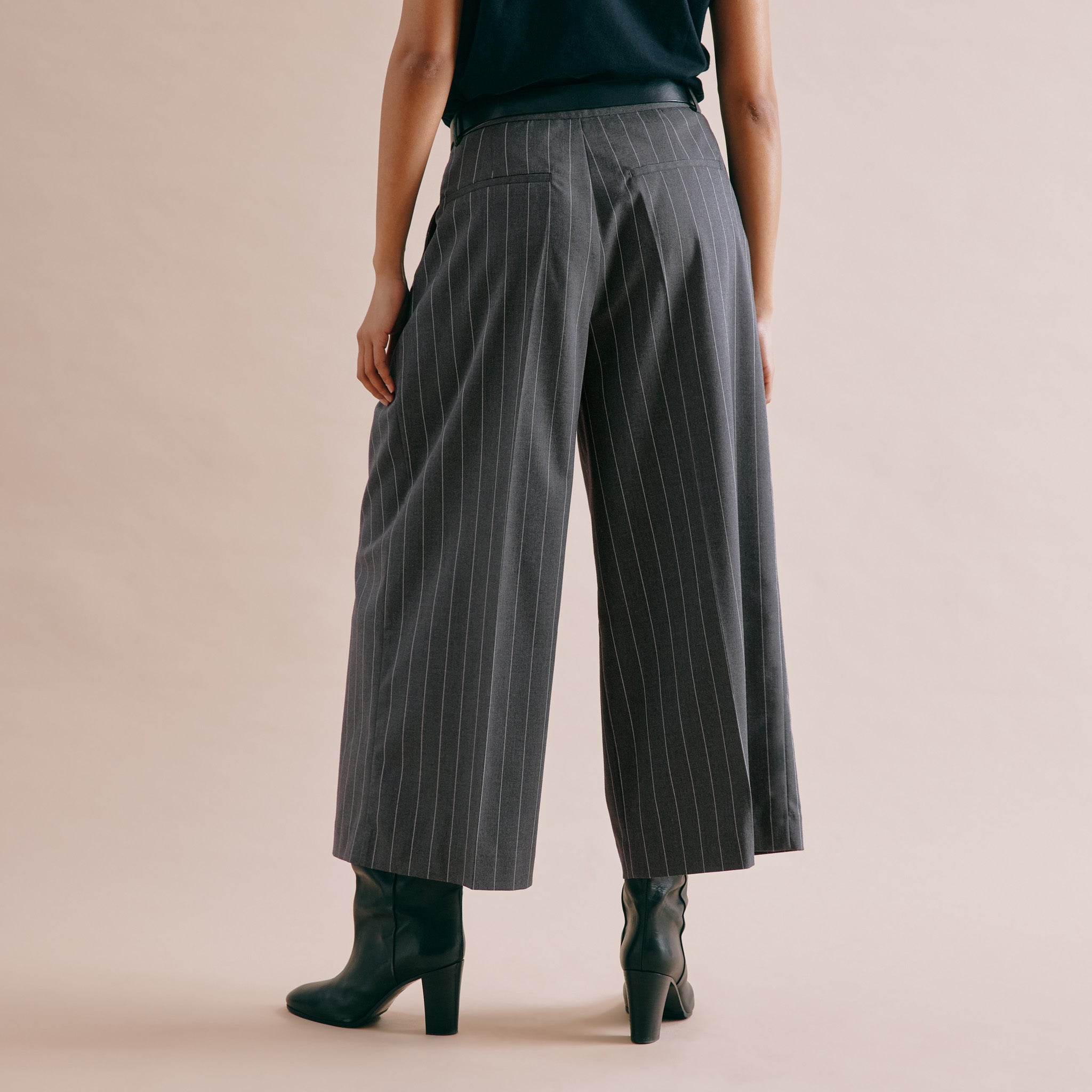 Grey Pinstripe Culotte