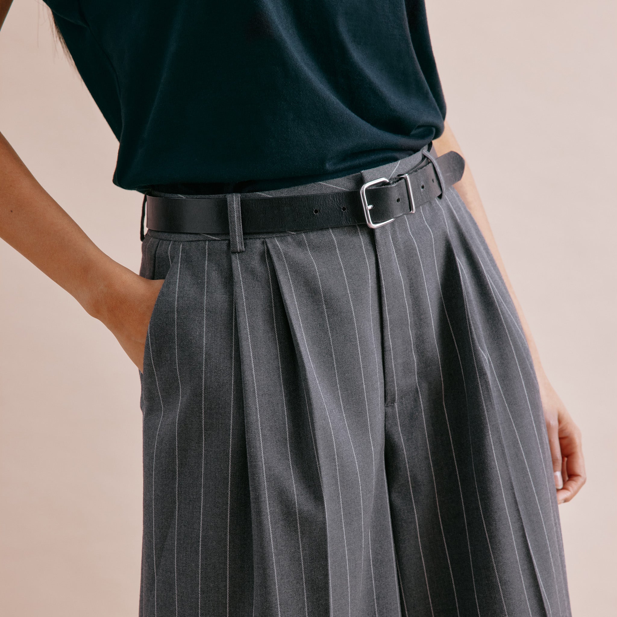 Grey Pinstripe Culotte