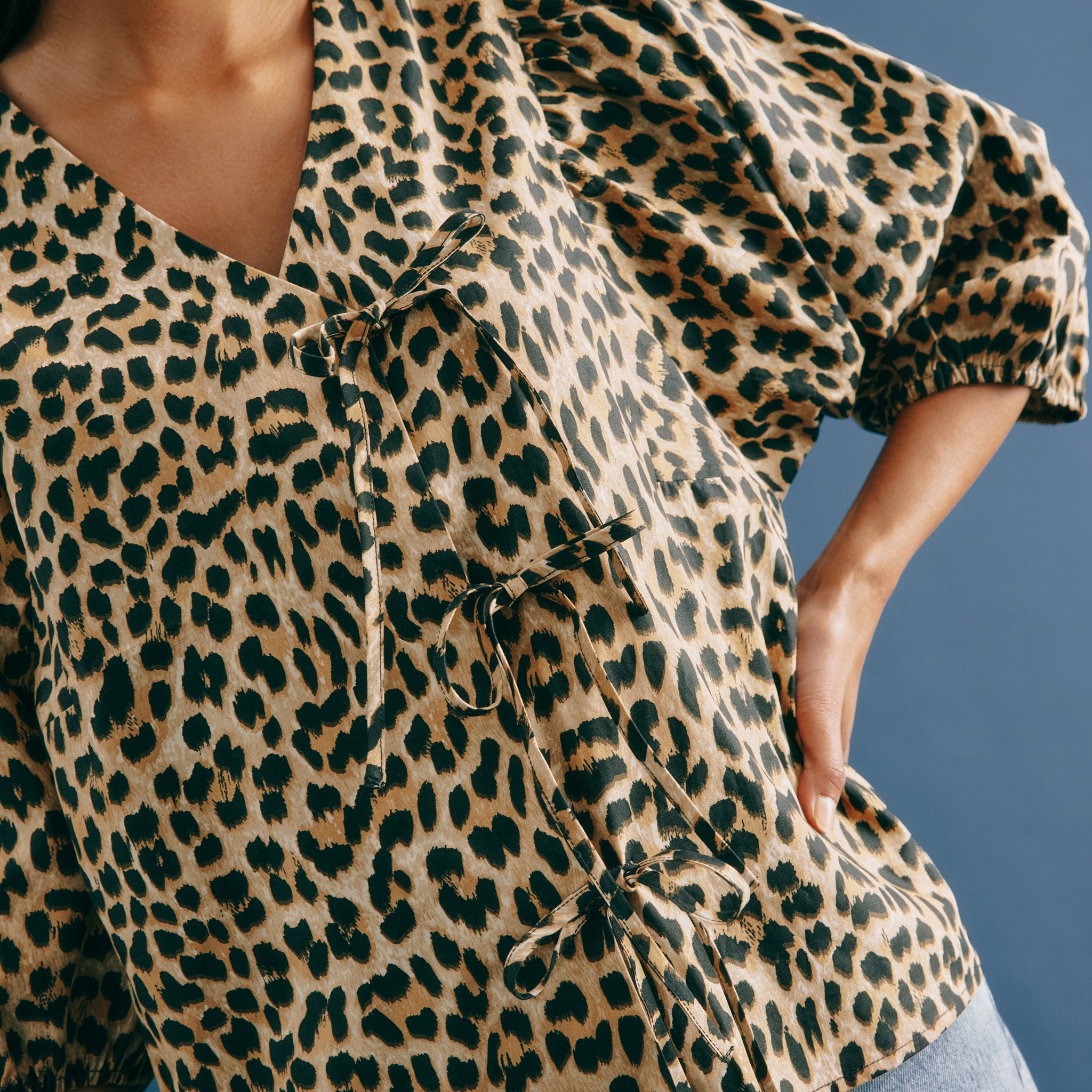 Animal Cotton Wrap Top