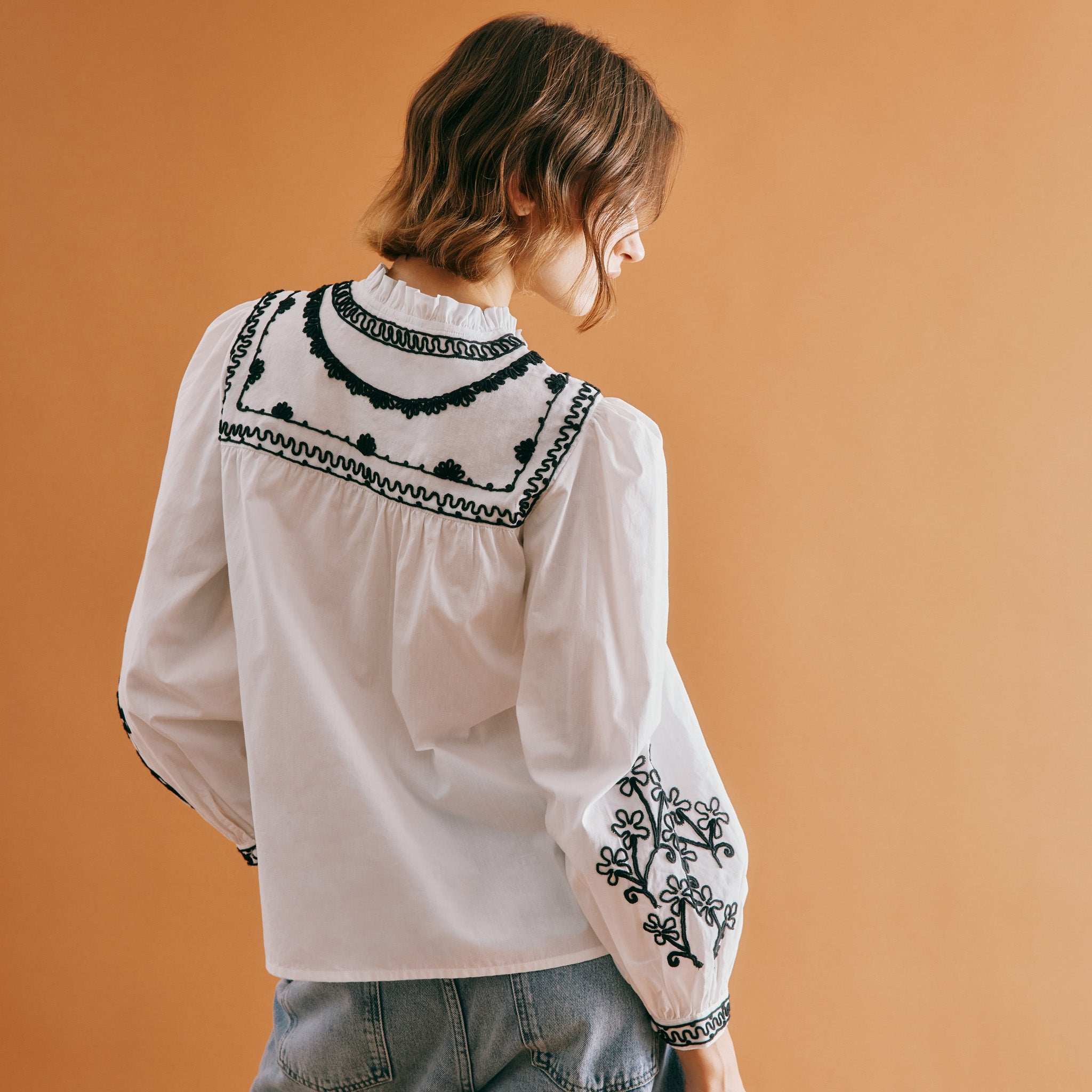 White Embroidered Blouse