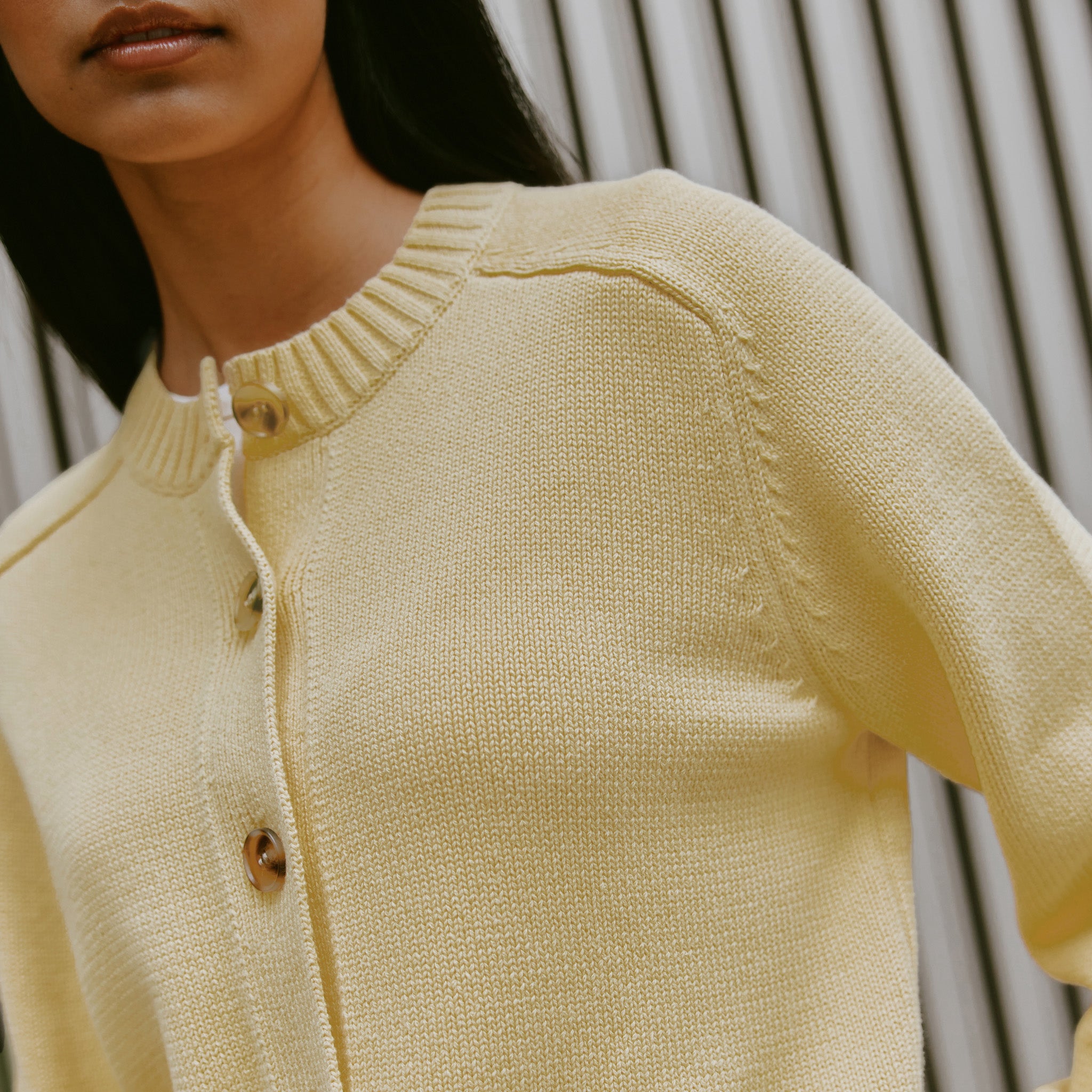 Butter Yellow Crew Cardigan