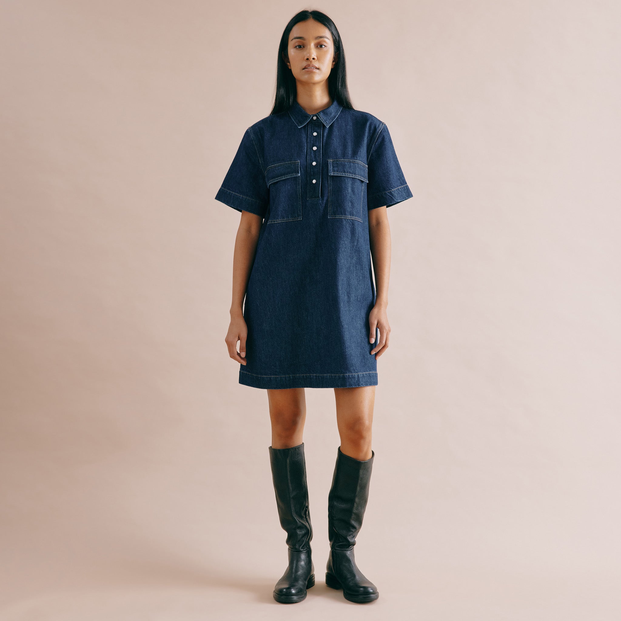 Short Denim Shirt Dress