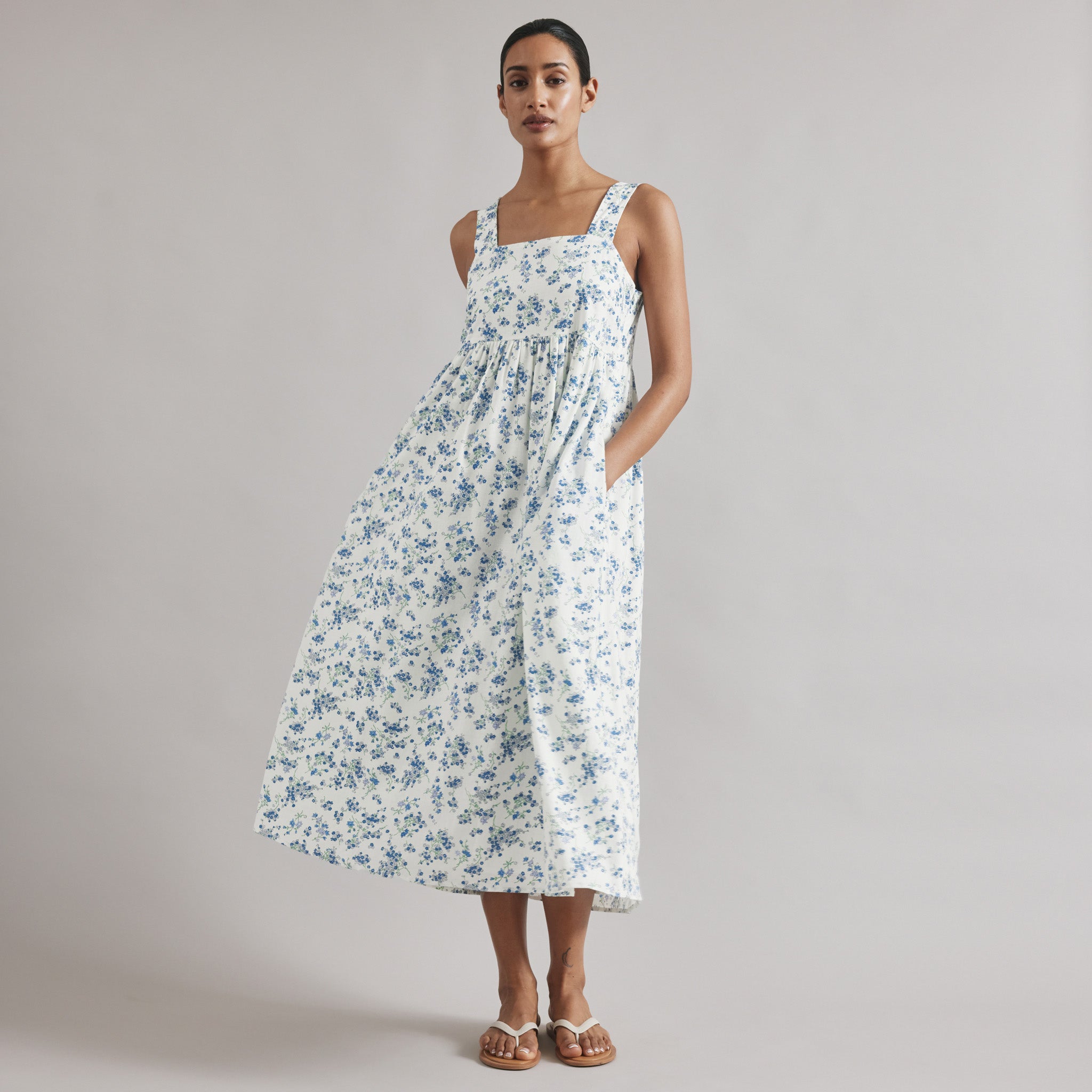 Blossom Print Linen Blend Sundress