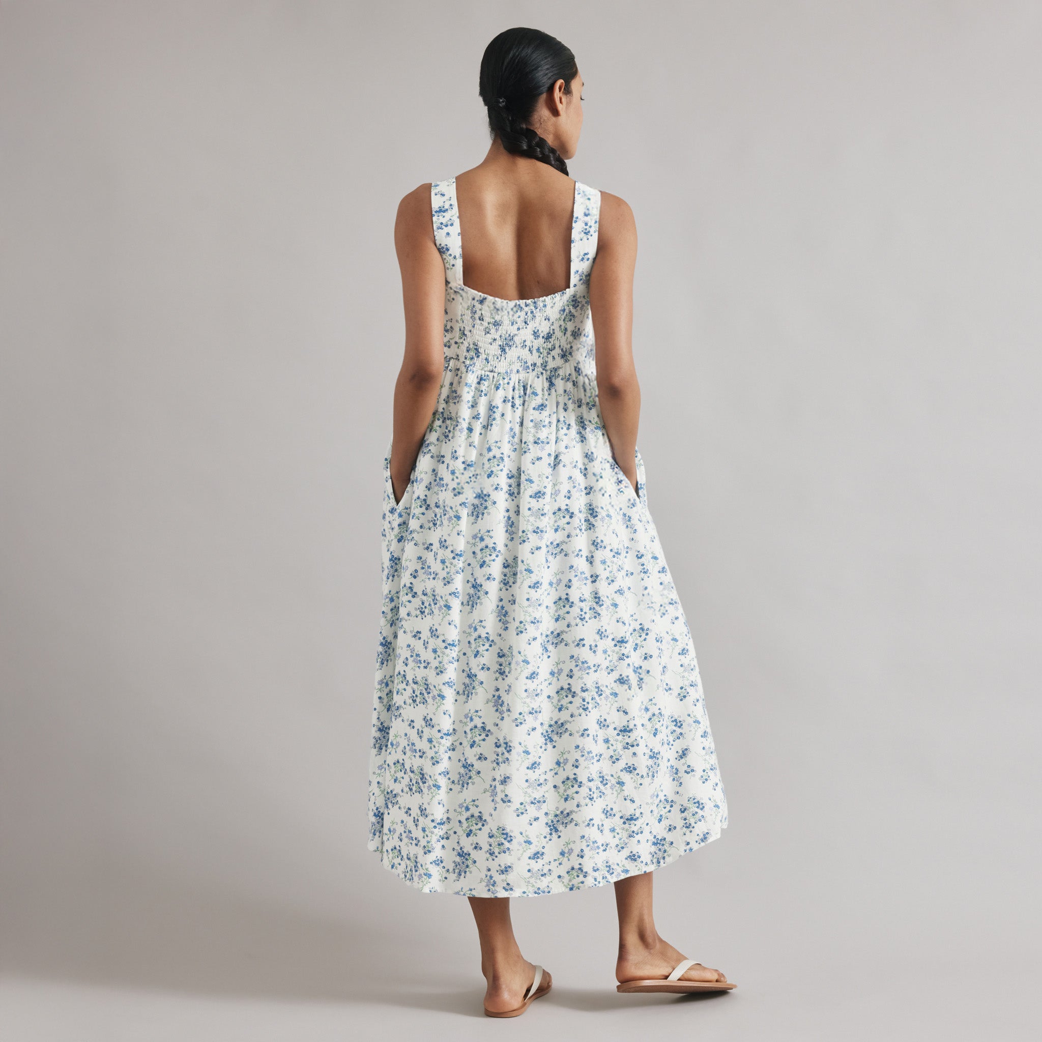 Blossom Print Linen Blend Sundress